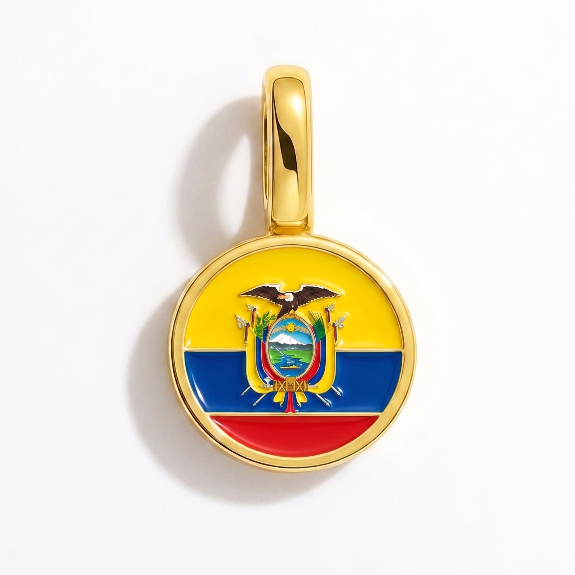 Flaggcharm Ecuador – rund guld