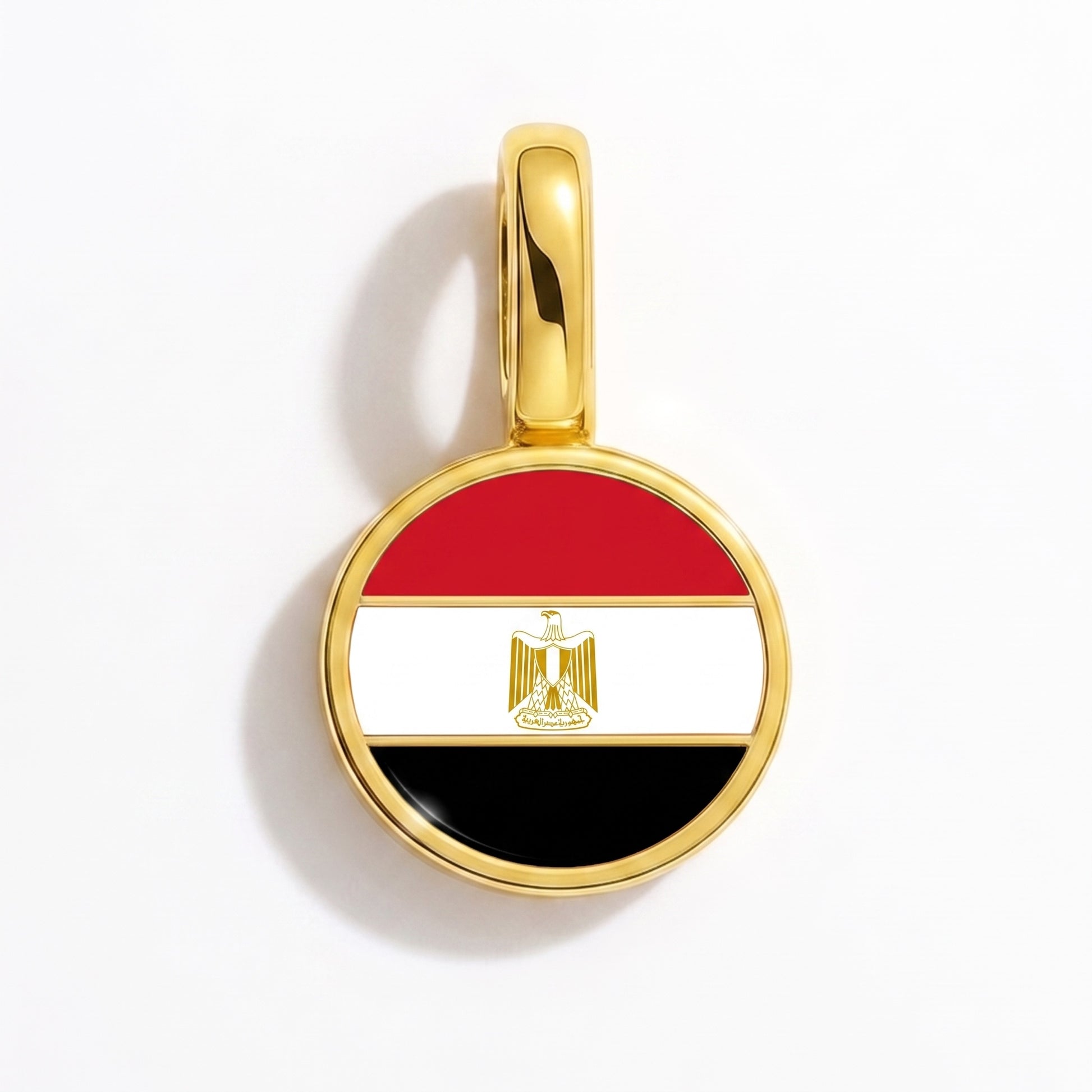 Flaggcharm Egypten – rund guld
