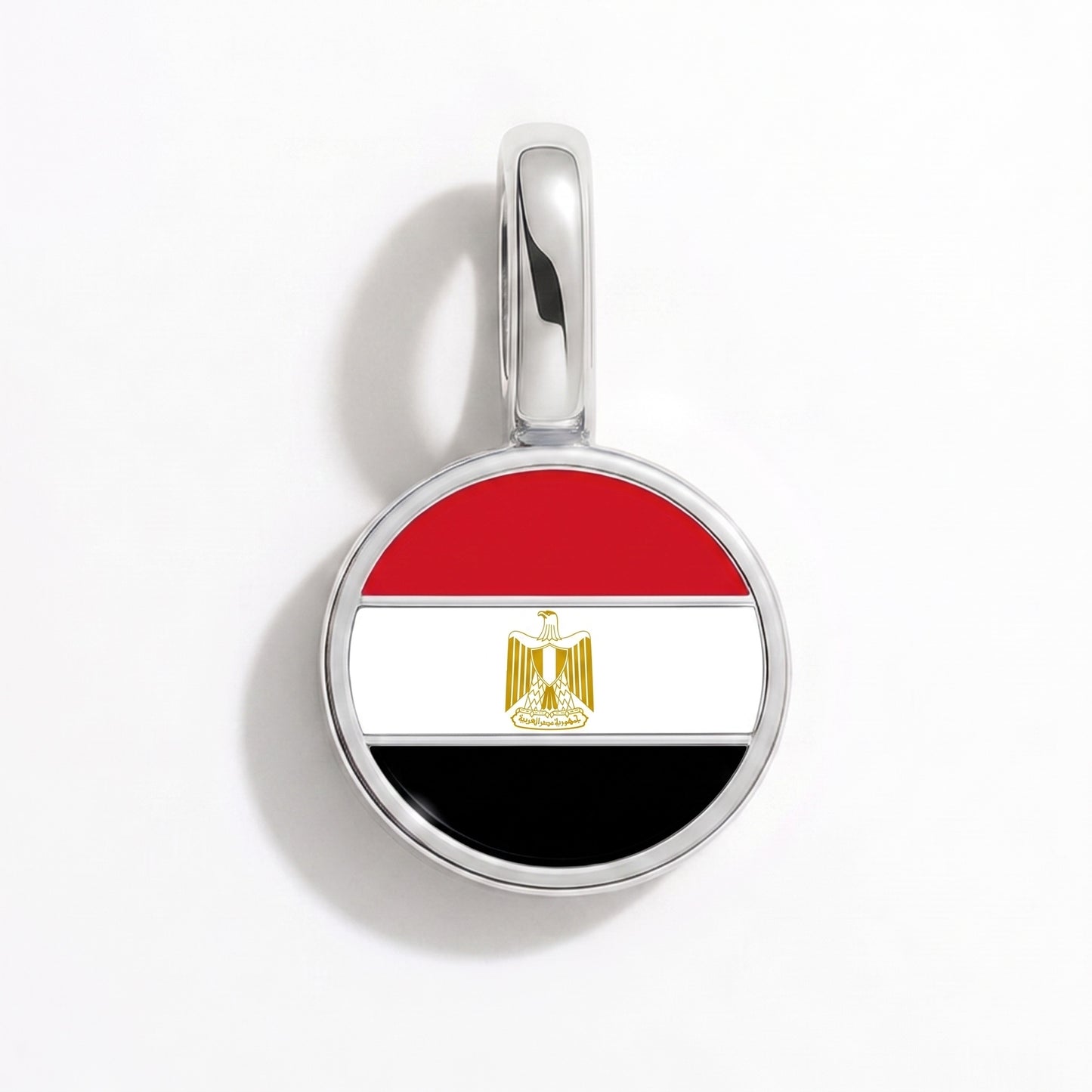 Flaggcharm Egypten – rund silver