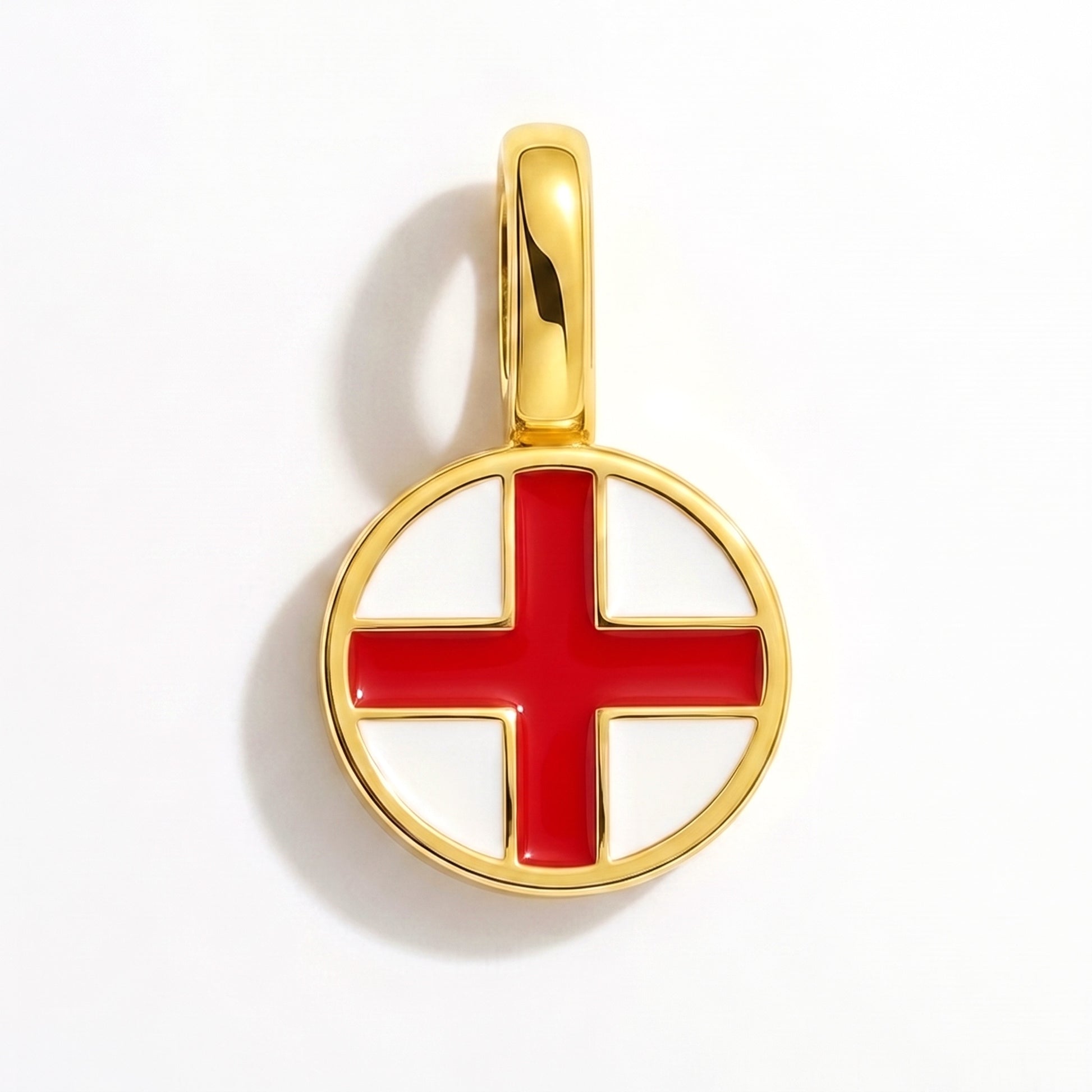 Flaggcharm England – rund guld