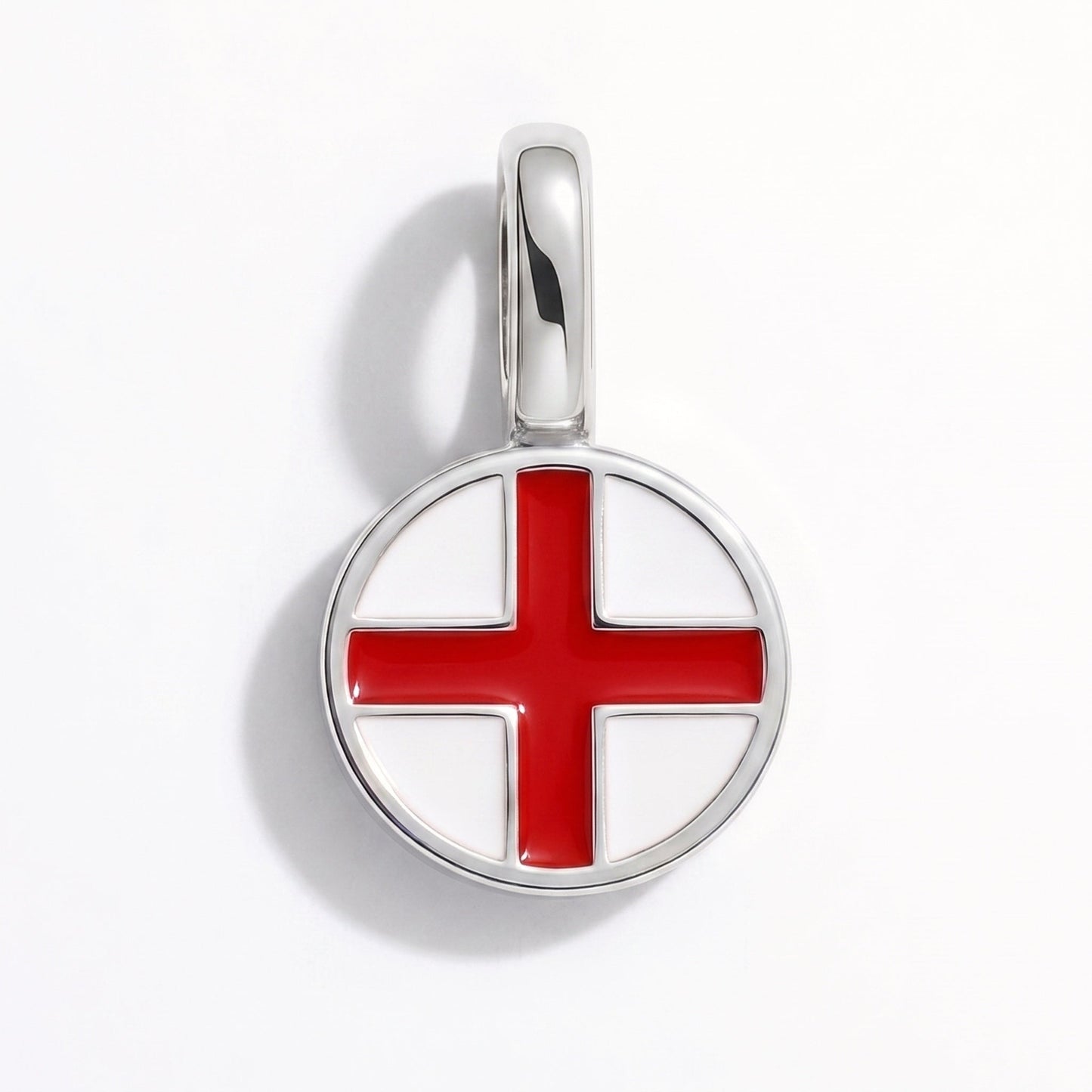 Flaggcharm England – rektangulär silver