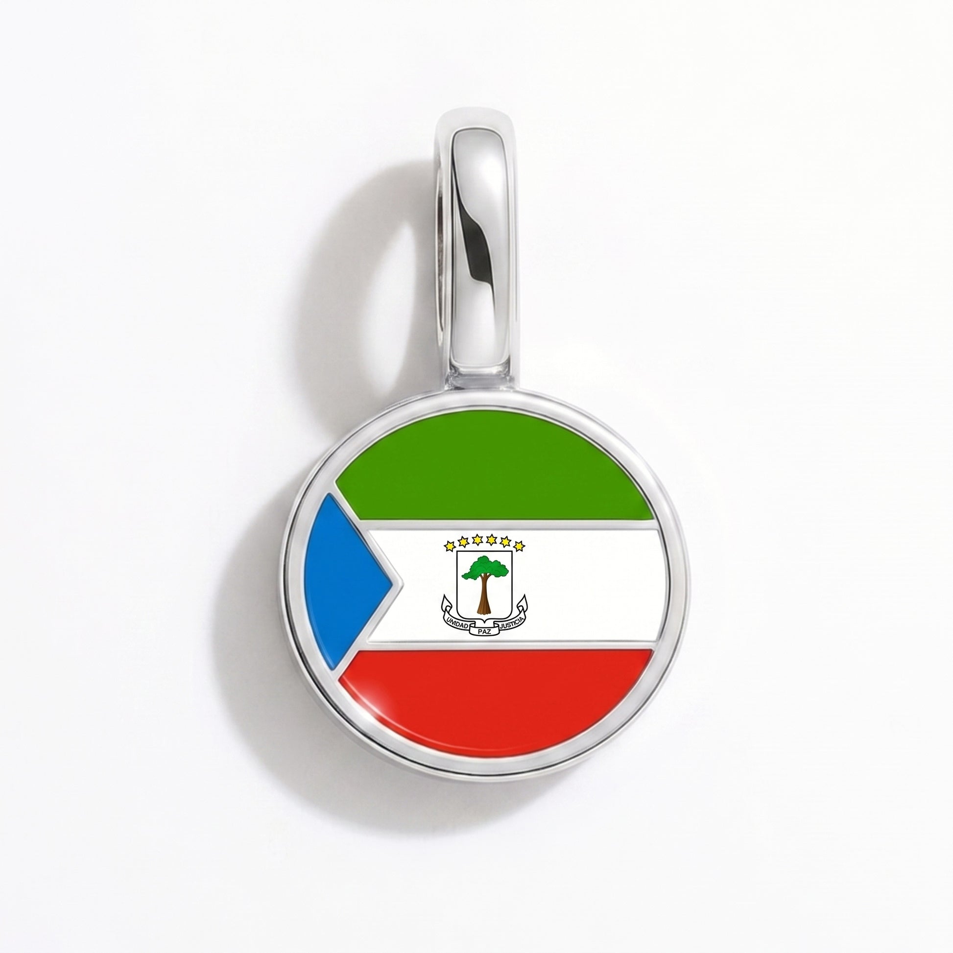 Flaggcharm Ekvatorialguinea – rund silver