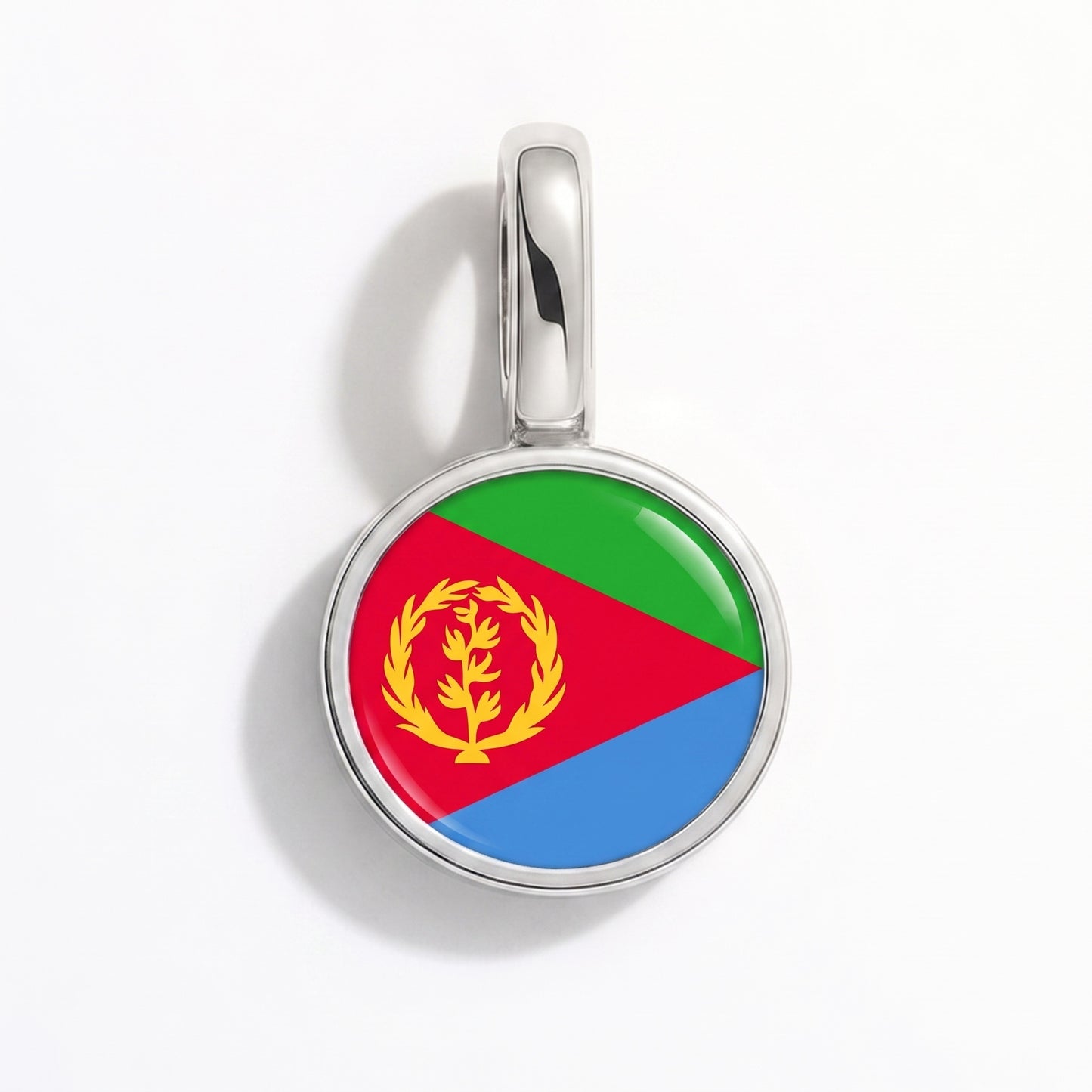 Flaggcharm Eritrea – rund silver
