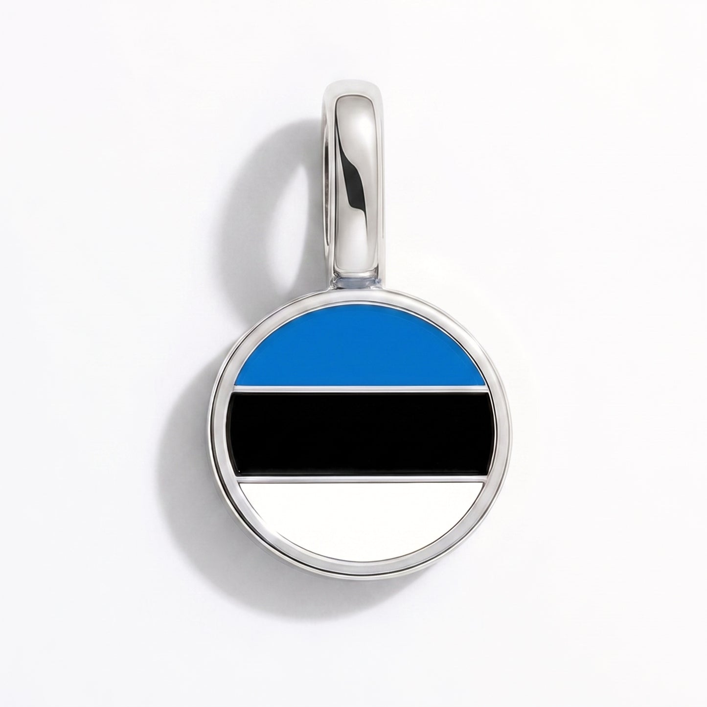 Flaggcharm Estland – rund silver