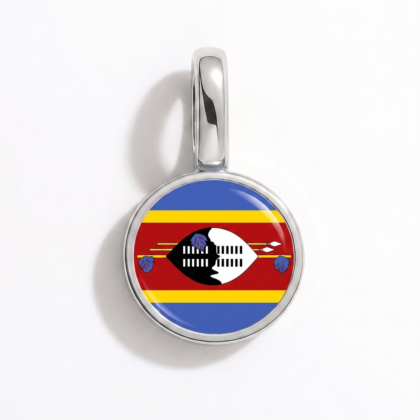Flaggcharm Eswatini – rund silver