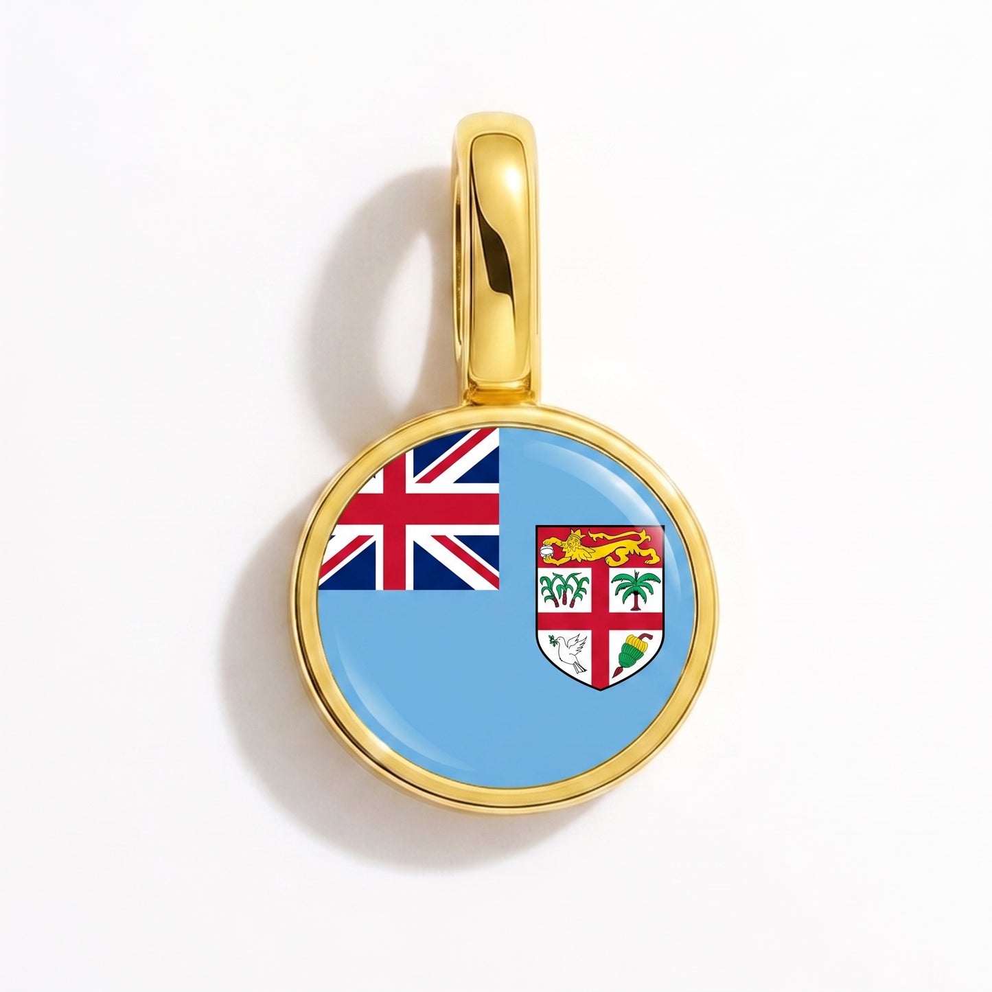 Flaggcharm Fiji – rund guld