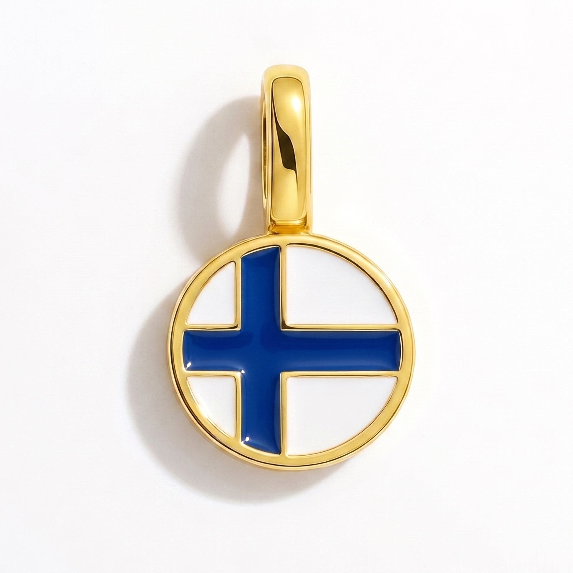 Flaggcharm Finland – rund guld