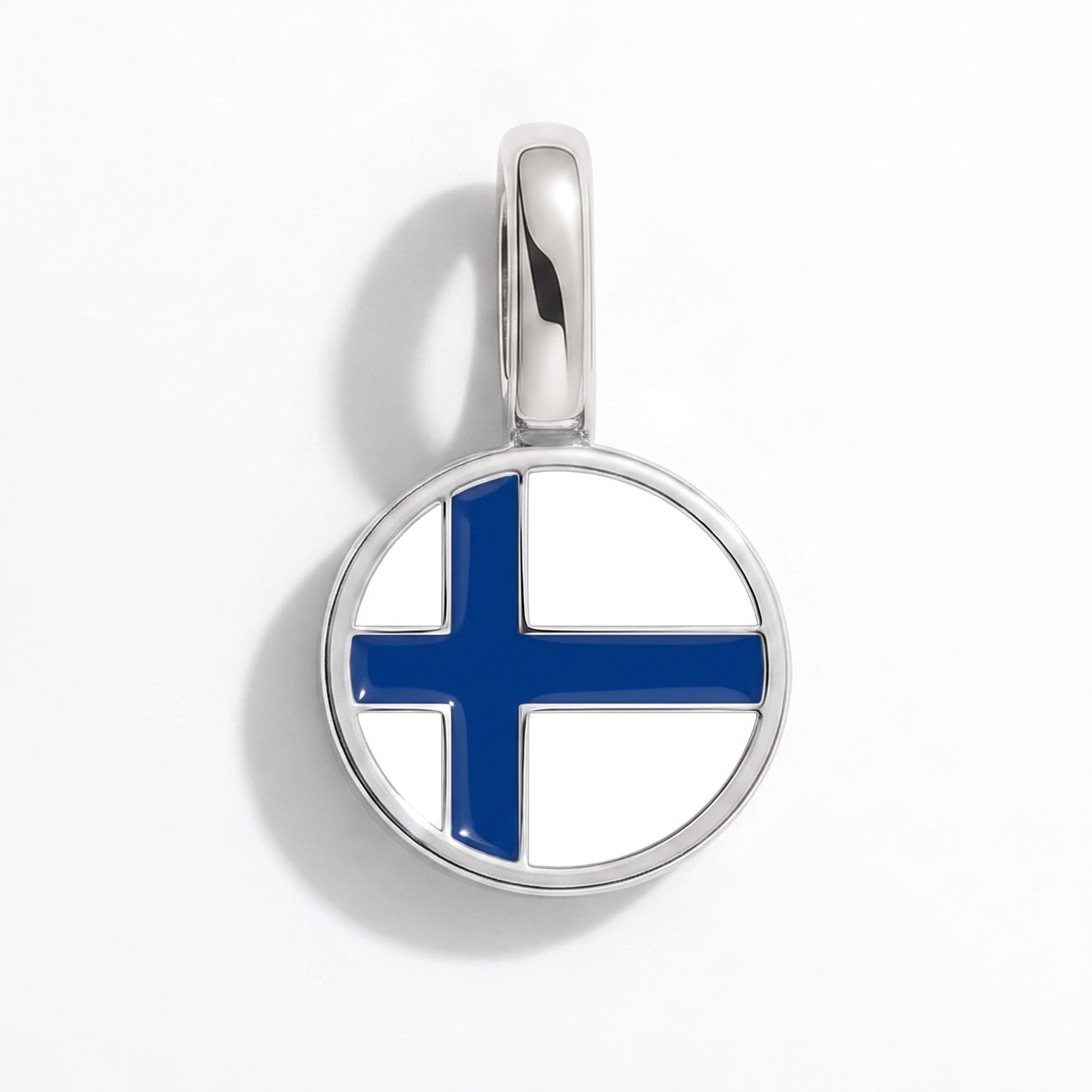 Flaggcharm Finland – rektangulär silver