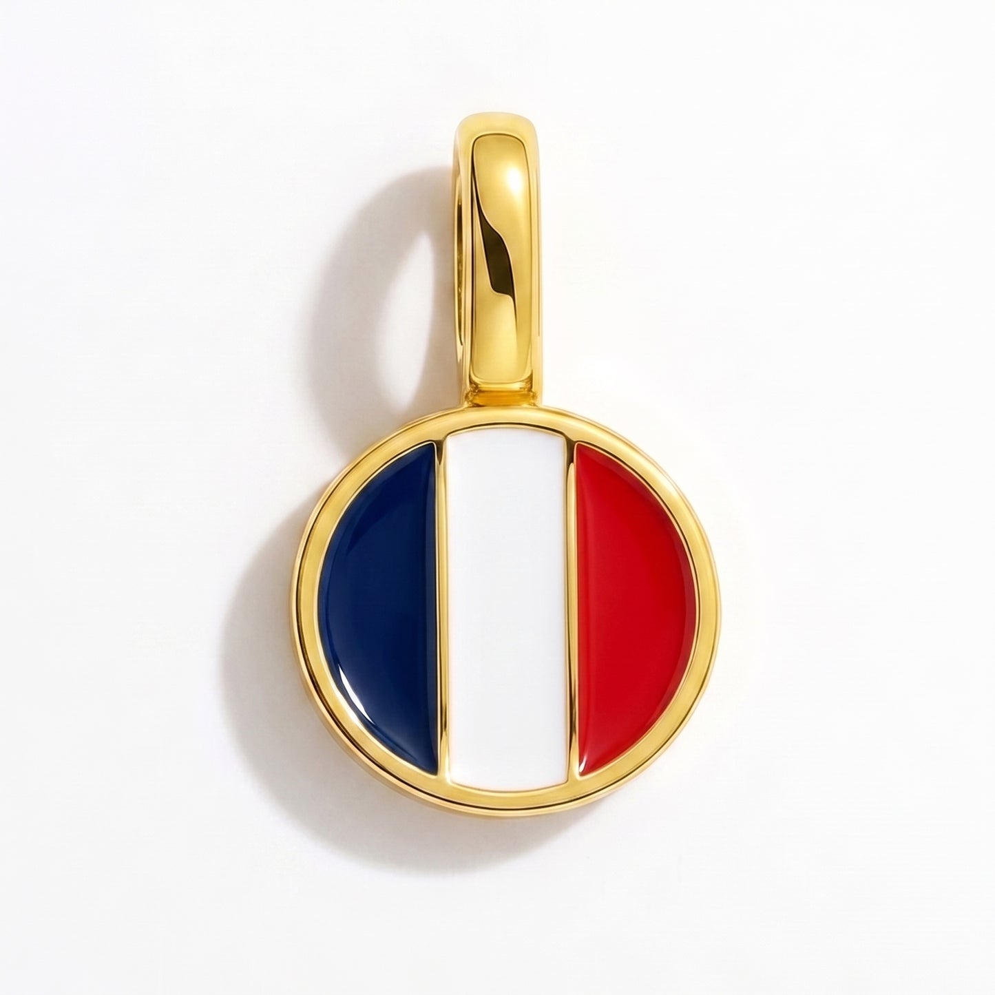 Flaggcharm Frankrike – rund guld