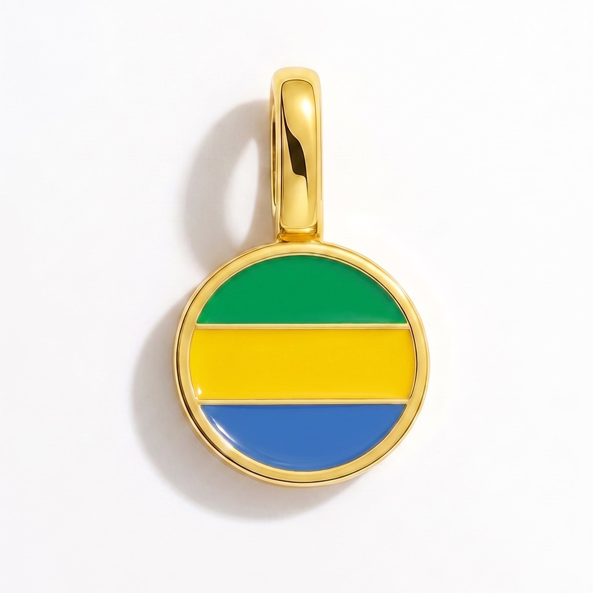 Flaggcharm Gabon – rund guld