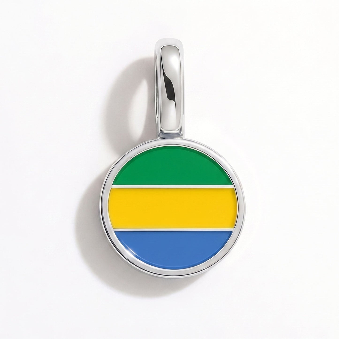 Flaggcharm Gabon – rektangulär silver