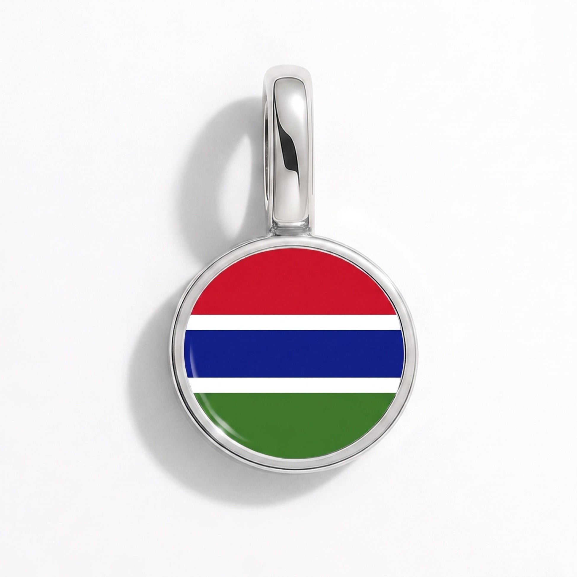 Flaggcharm Gambia – rektangulär silver