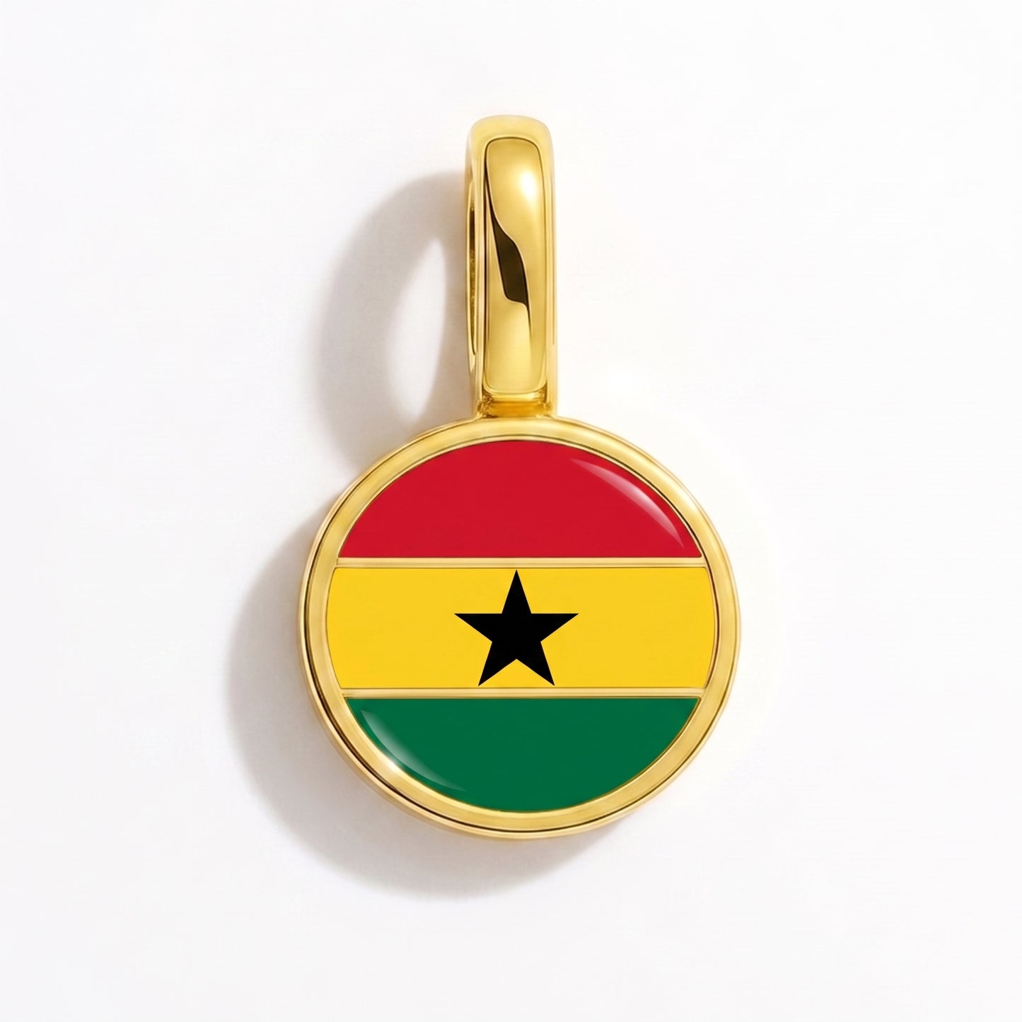 Flaggcharm Ghana – rund guld
