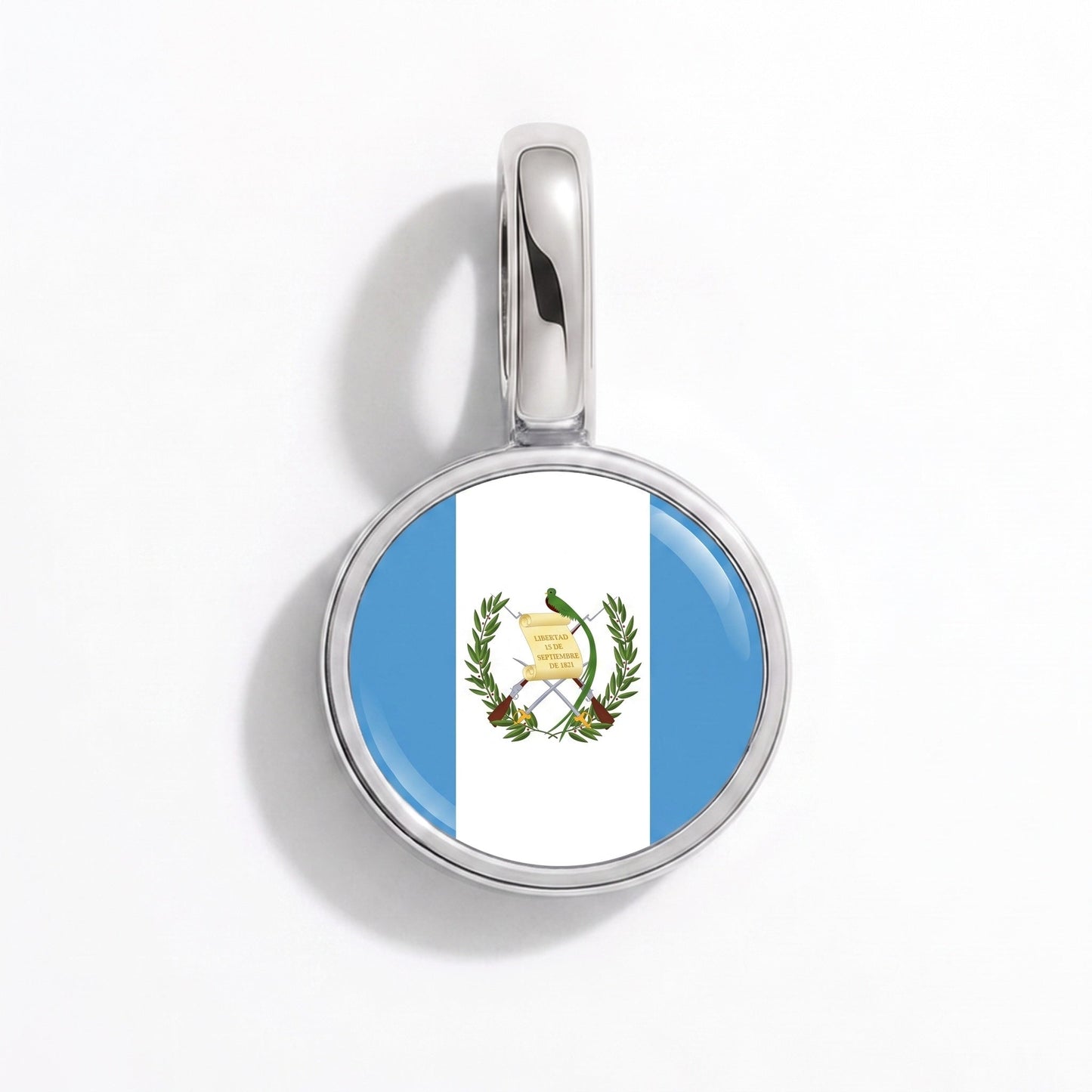 Flaggcharm Guatemala – rektangulär silver