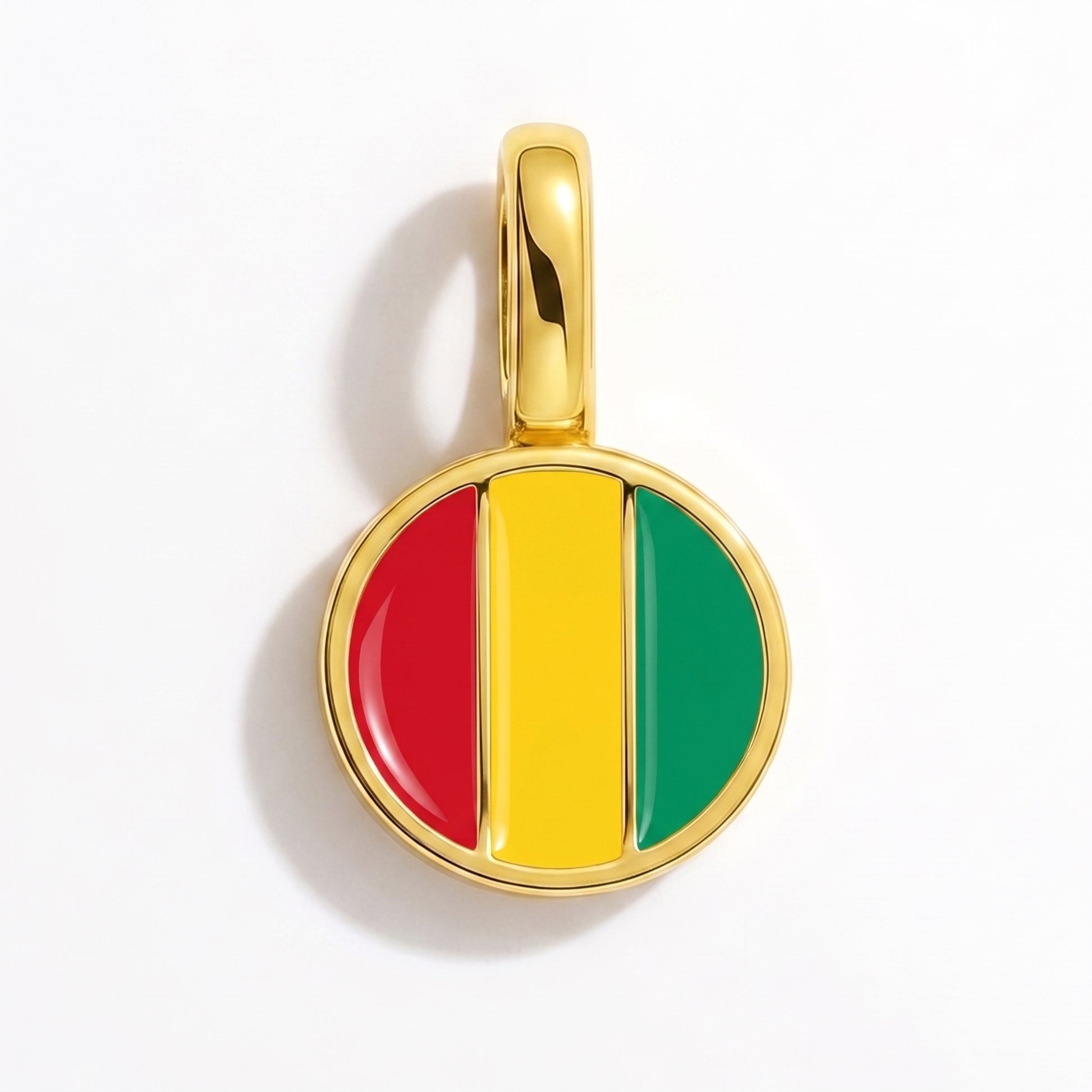 Flaggcharm Guinea – rund guld