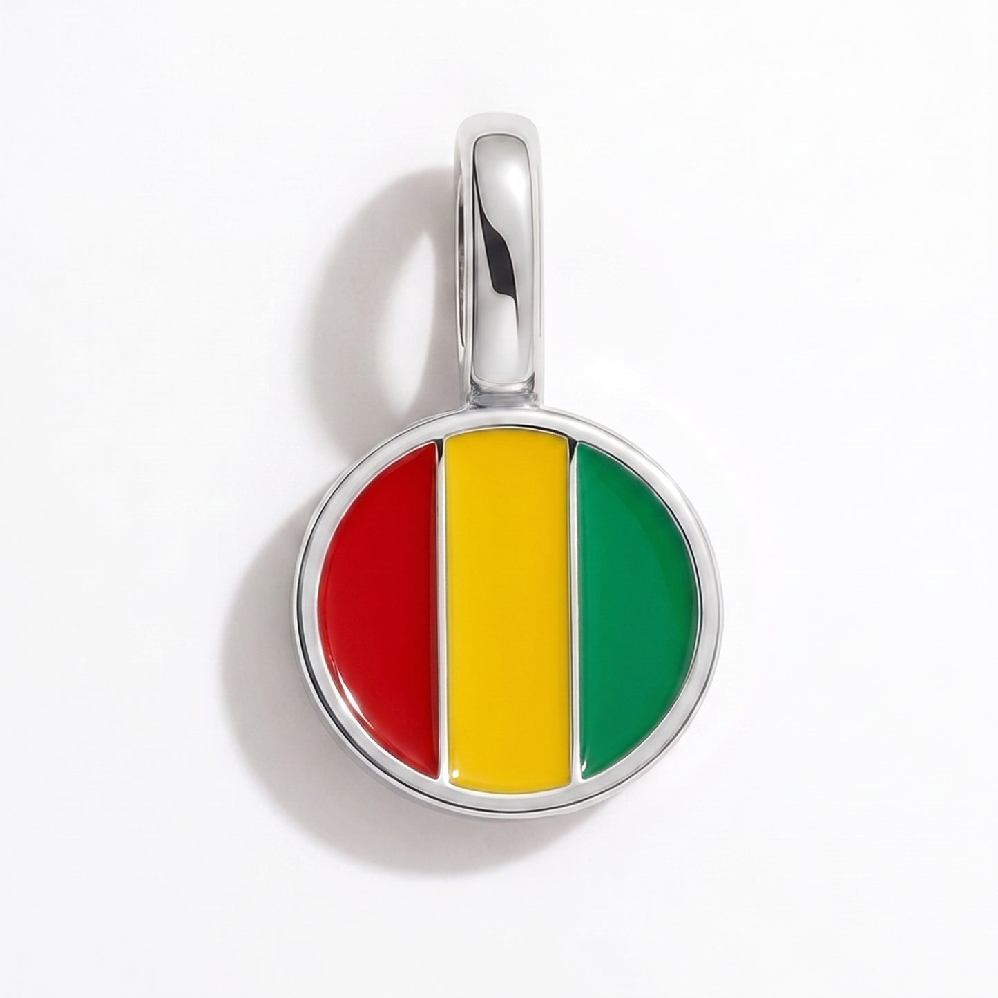 Flaggcharm Guinea – rund silver