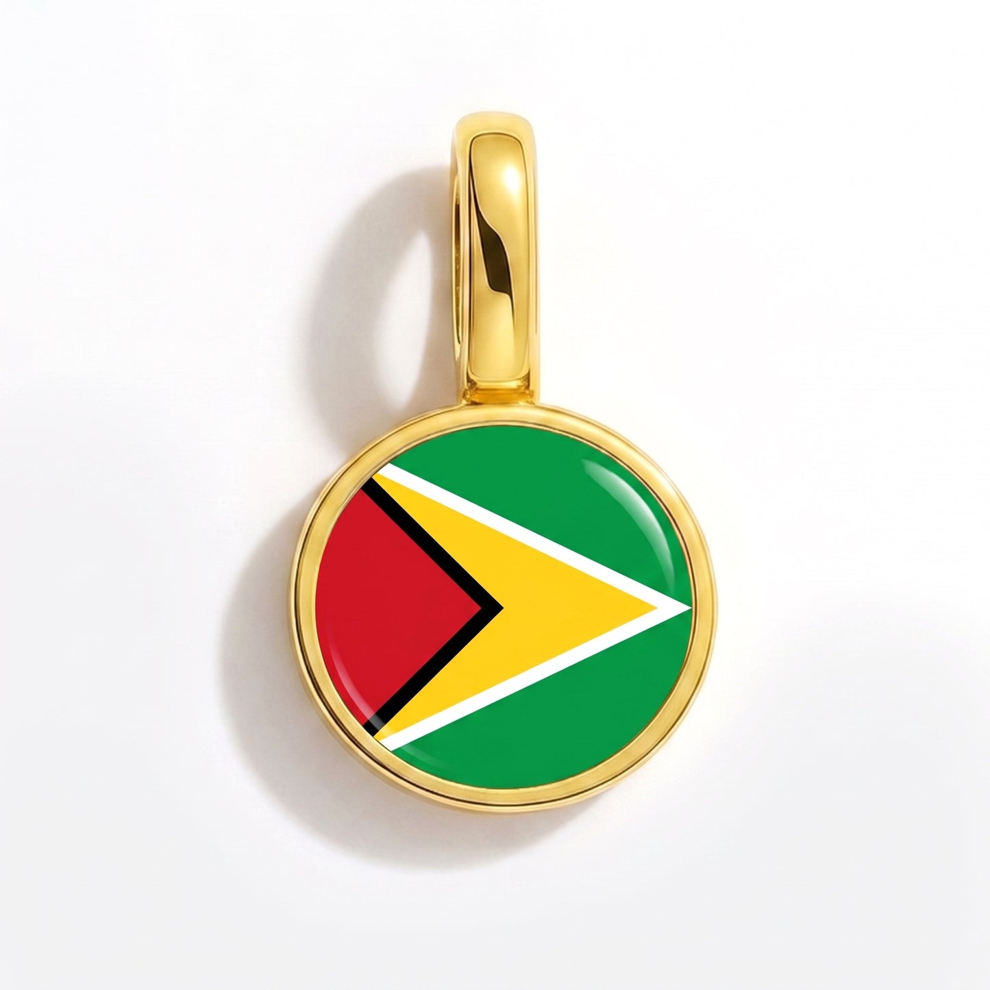 Flaggcharm Guyana – rund guld