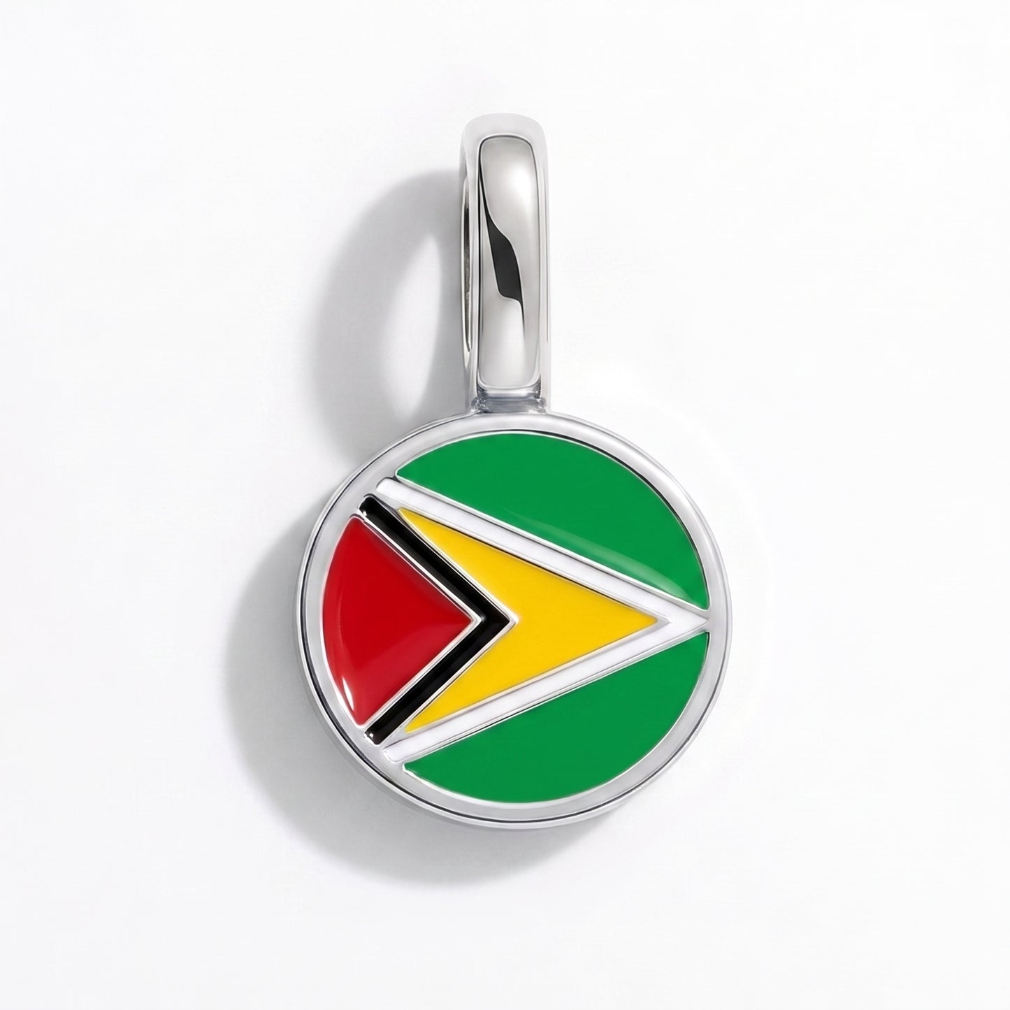 Flaggcharm Guyana – rund silver