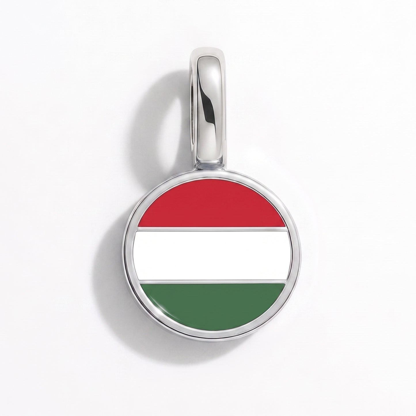 Flaggcharm Ungern – rund silver