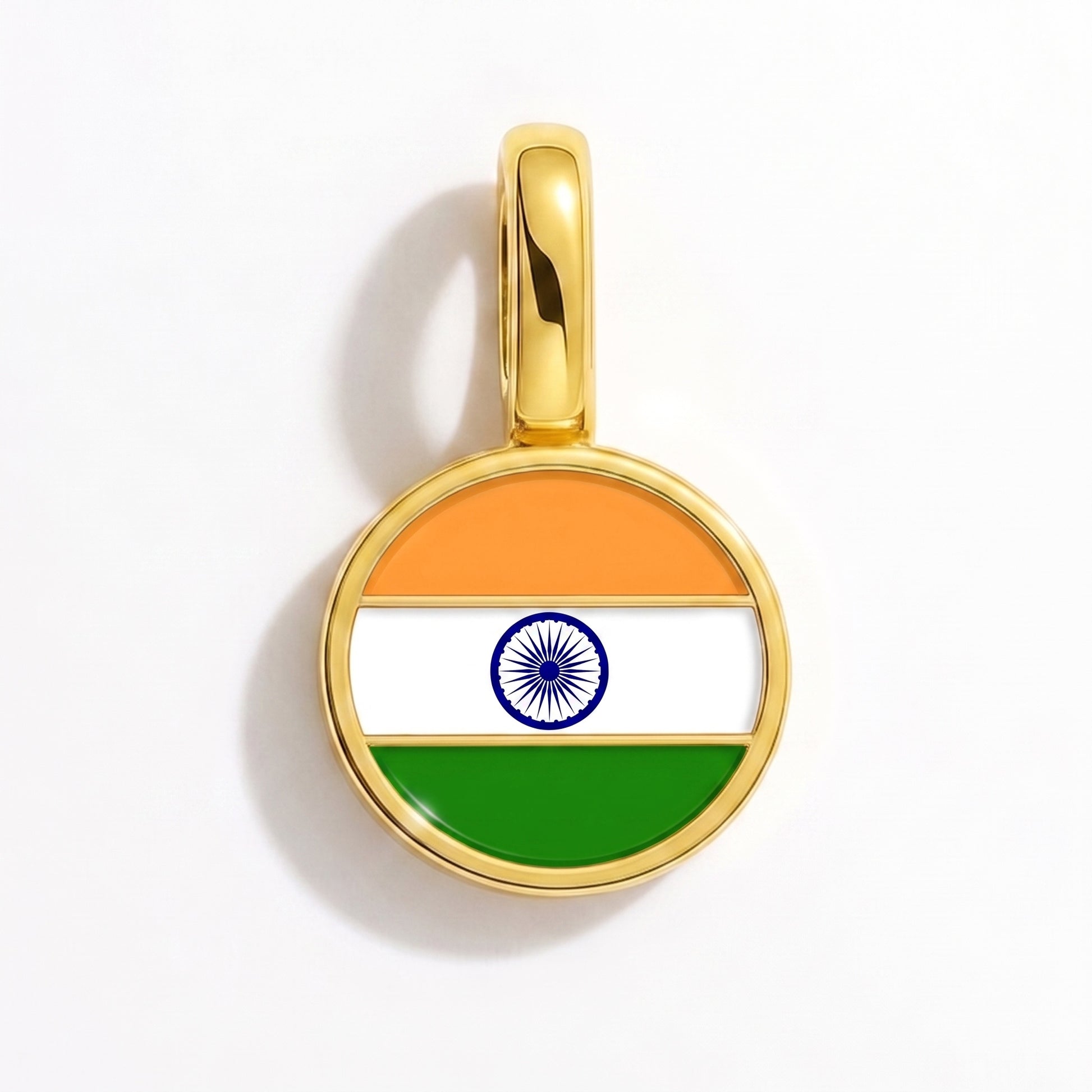 Flaggcharm Indien – rund guld