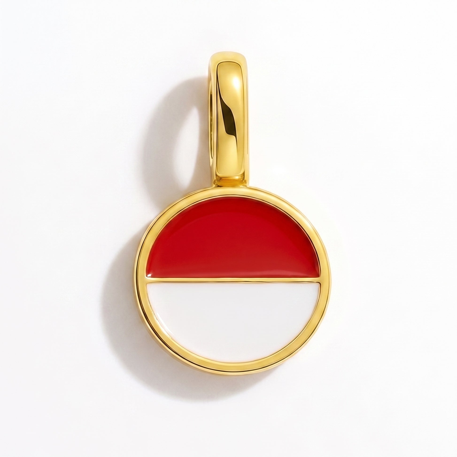 Flaggcharm Indonesien – rund guld