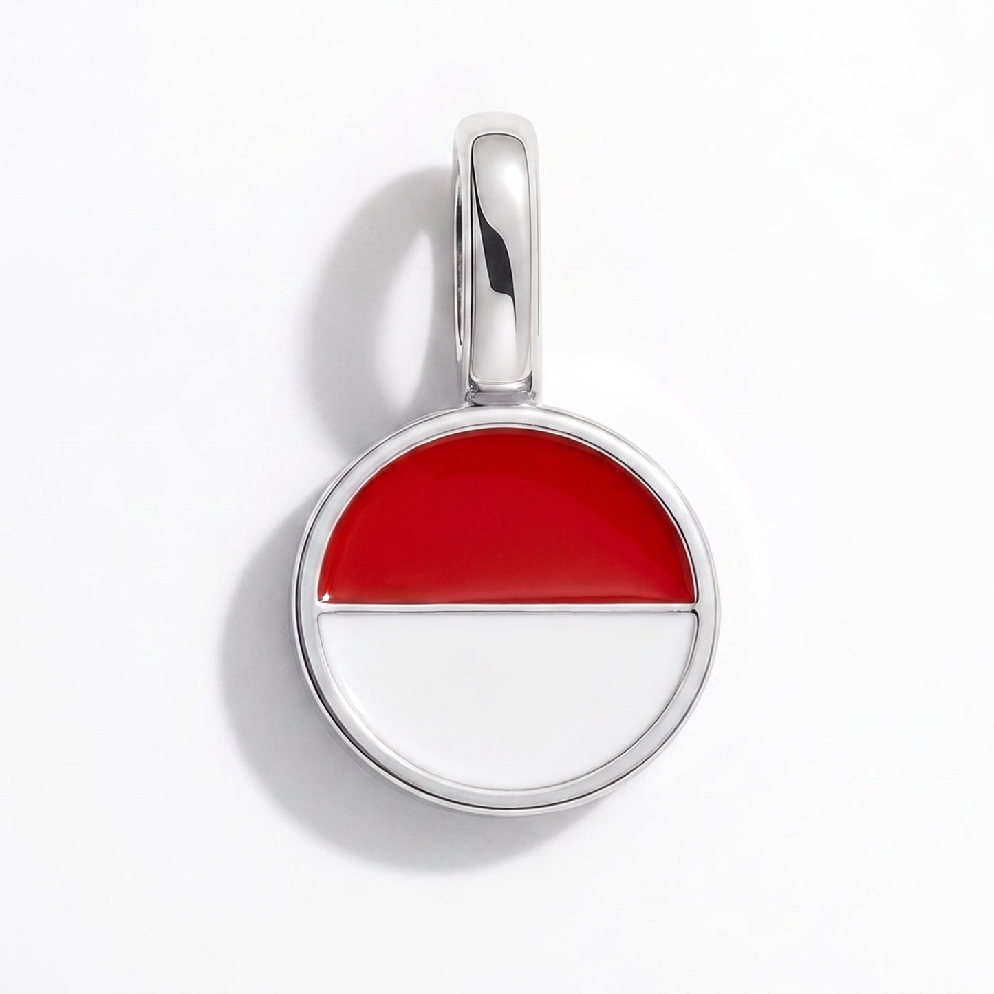 Flaggcharm Indonesien – rektangulär silver