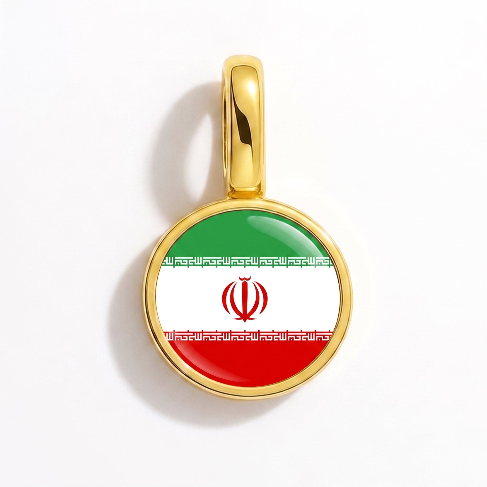 Flaggcharm Iran – rund guld