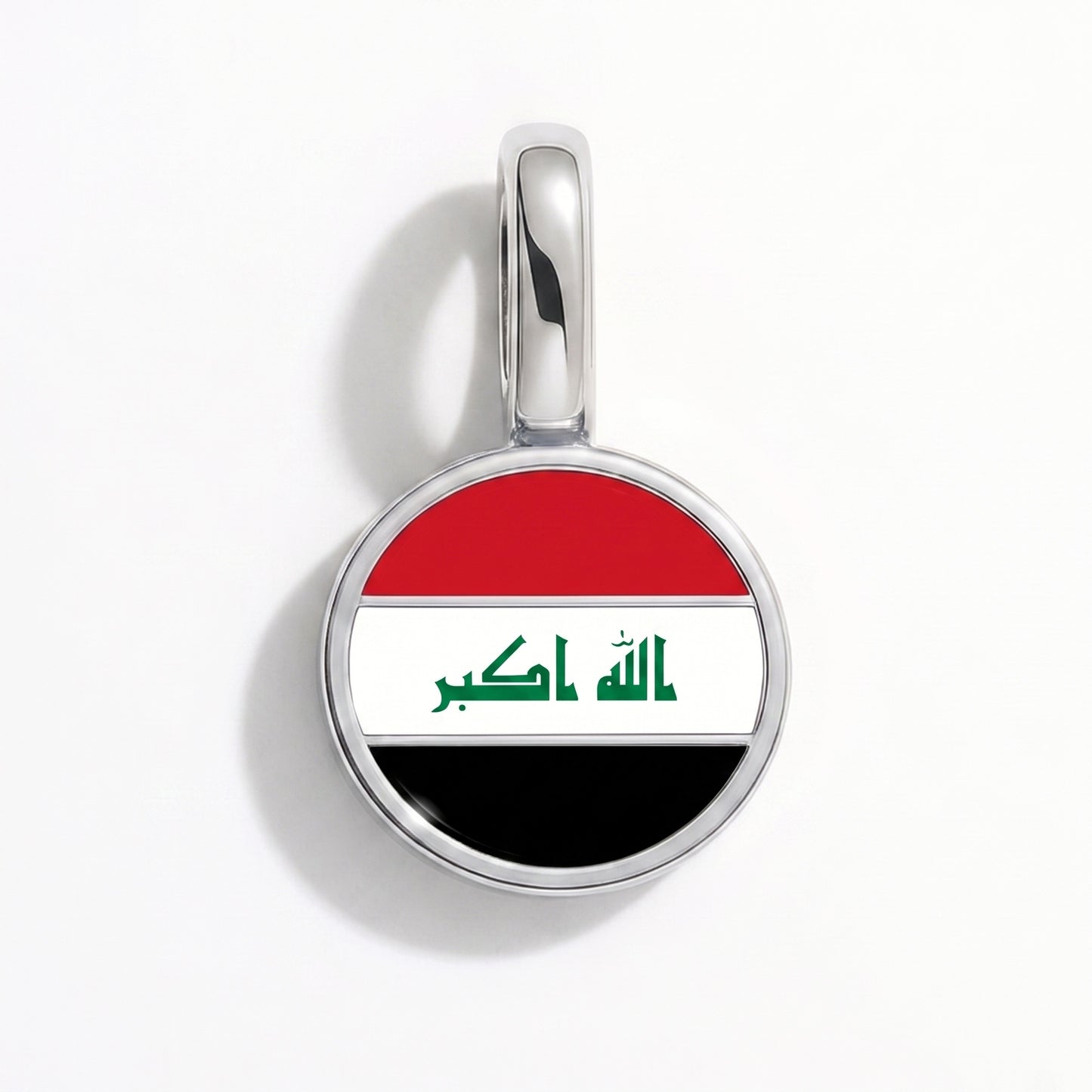 Flaggcharm Irak – rund silver