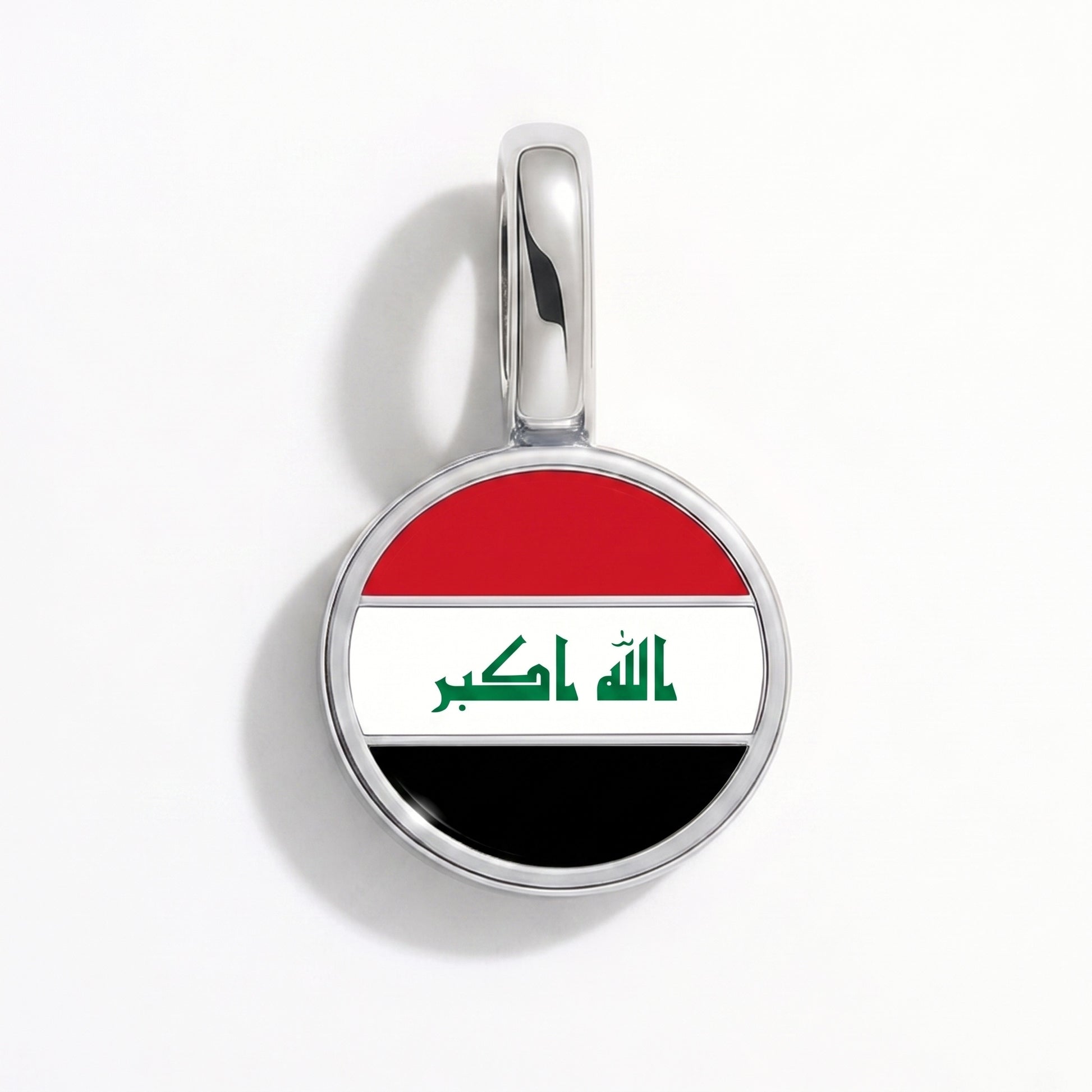 Flaggcharm Irak – rund silver