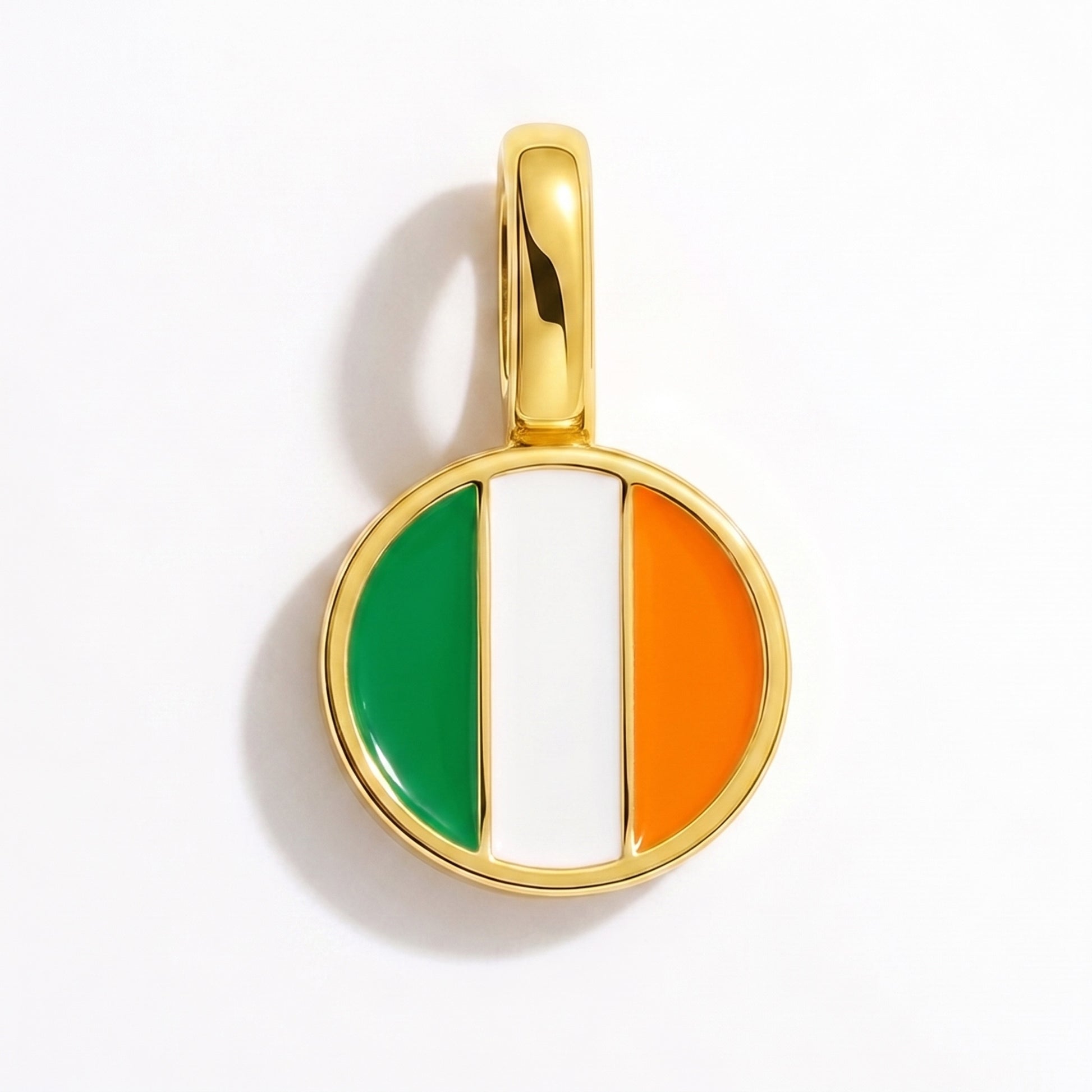 Flaggcharm Irland – rund guld