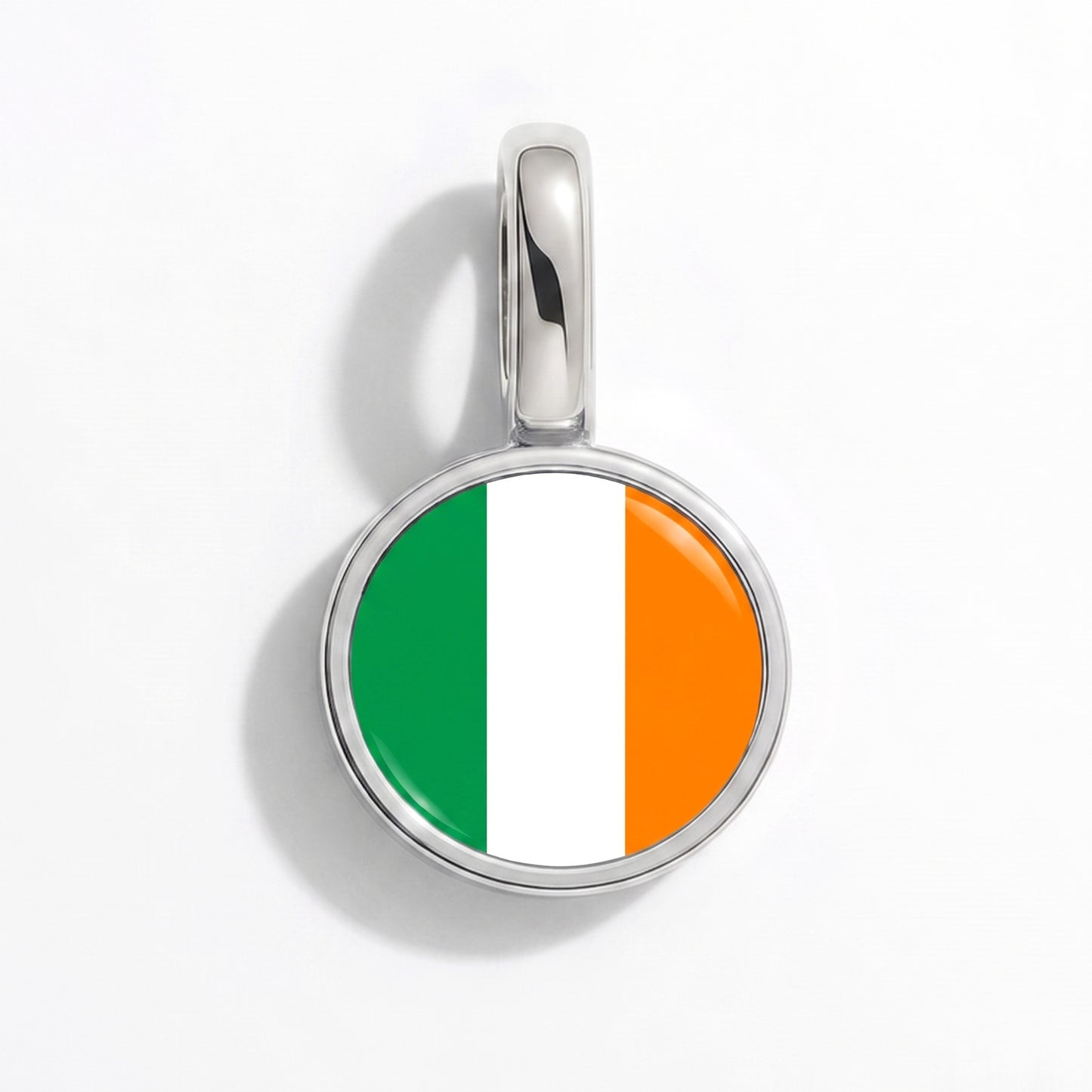 Flaggcharm Irland – rund silver