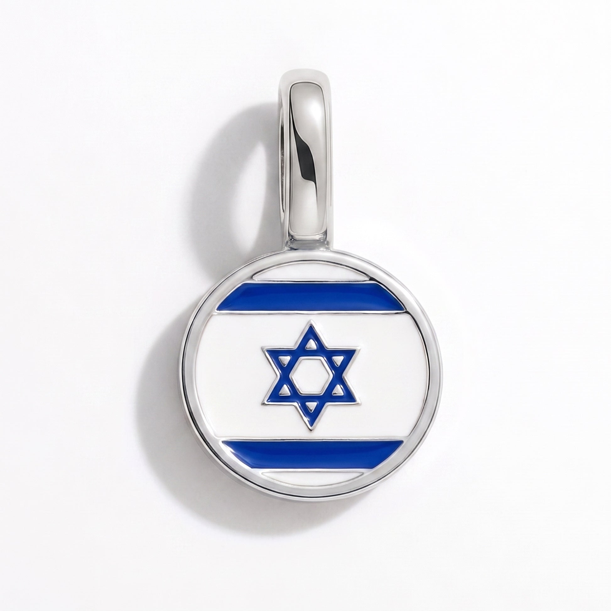 Flaggcharm Israel – rund silver