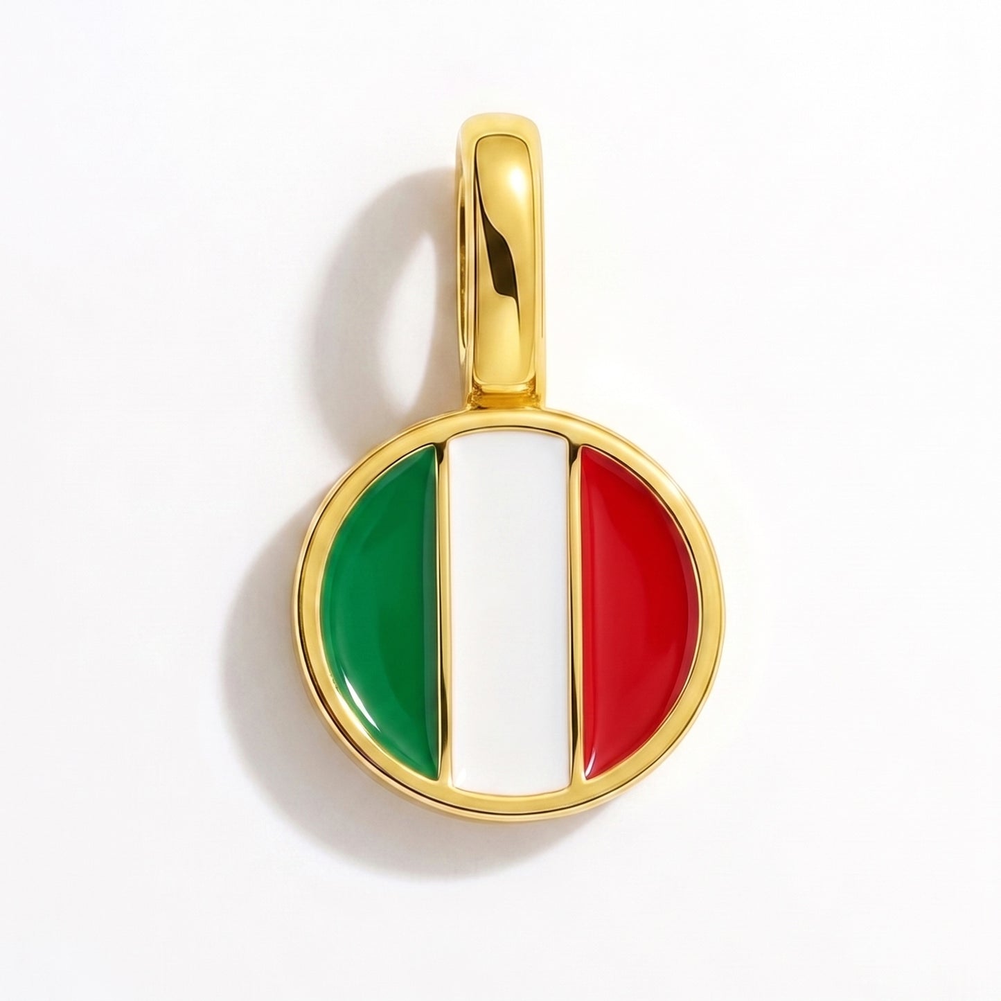 Flaggcharm Italien – rund guld