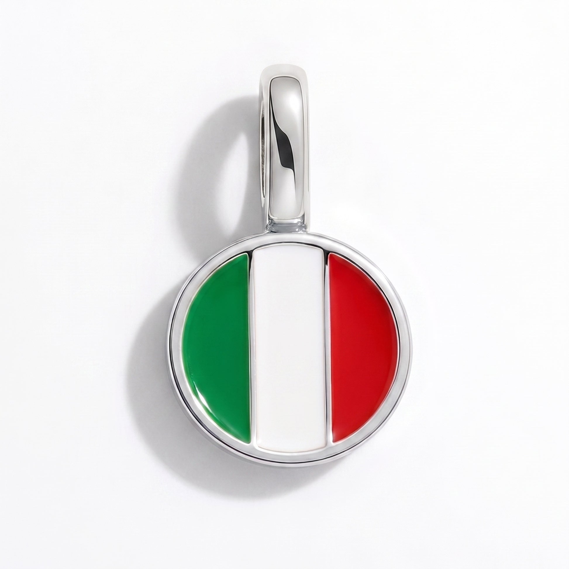 Flaggcharm Italien – rund silver