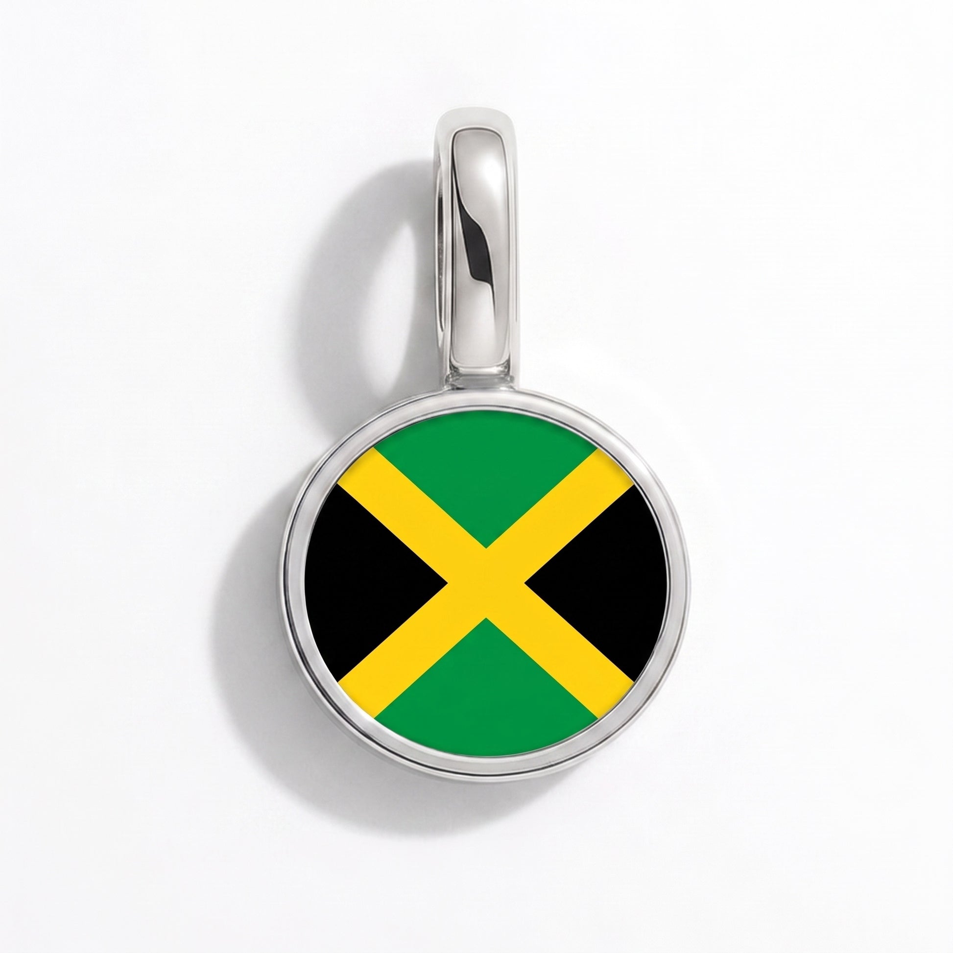 Flaggcharm Jamaica – rund silver
