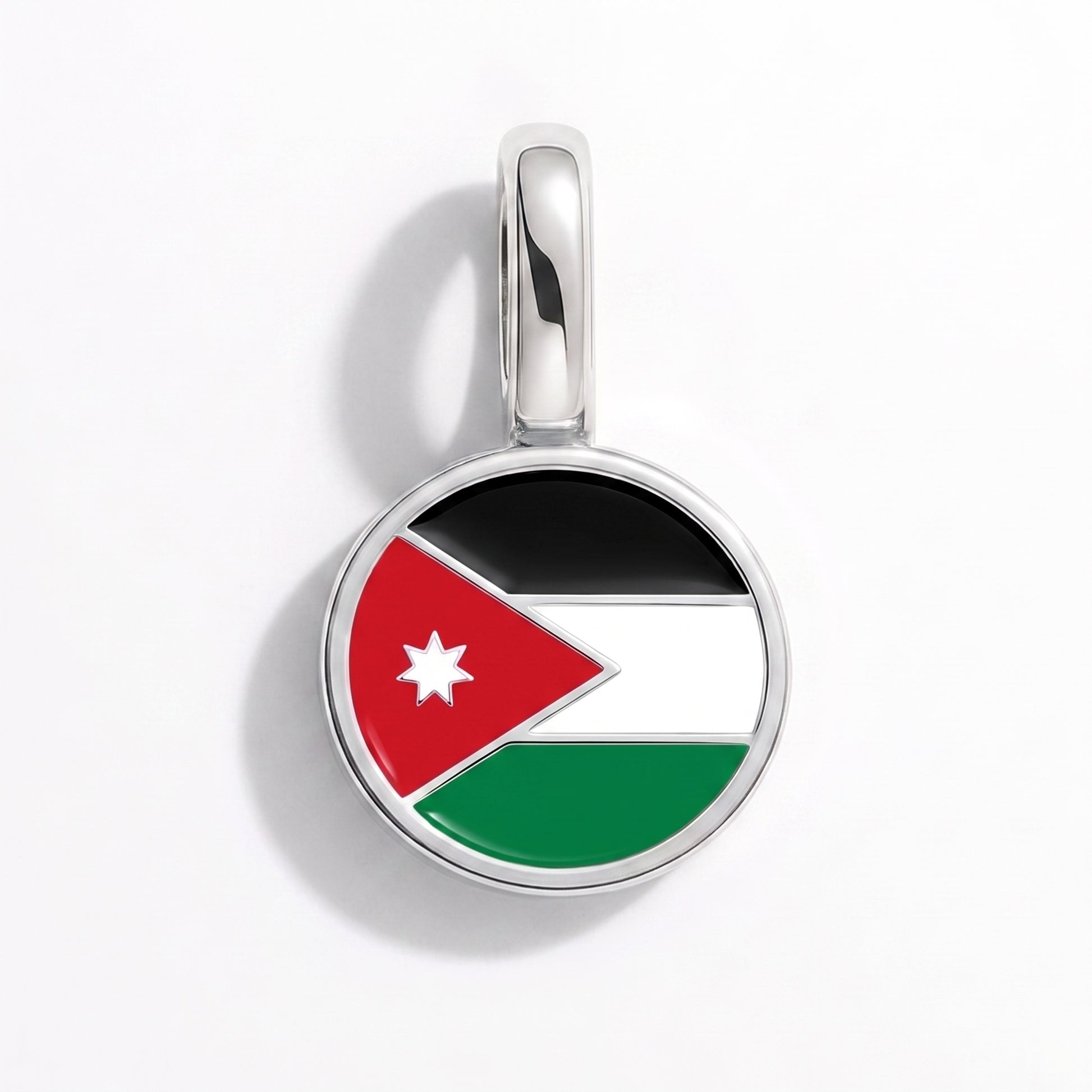 Flaggcharm Jordanien – rund silver
