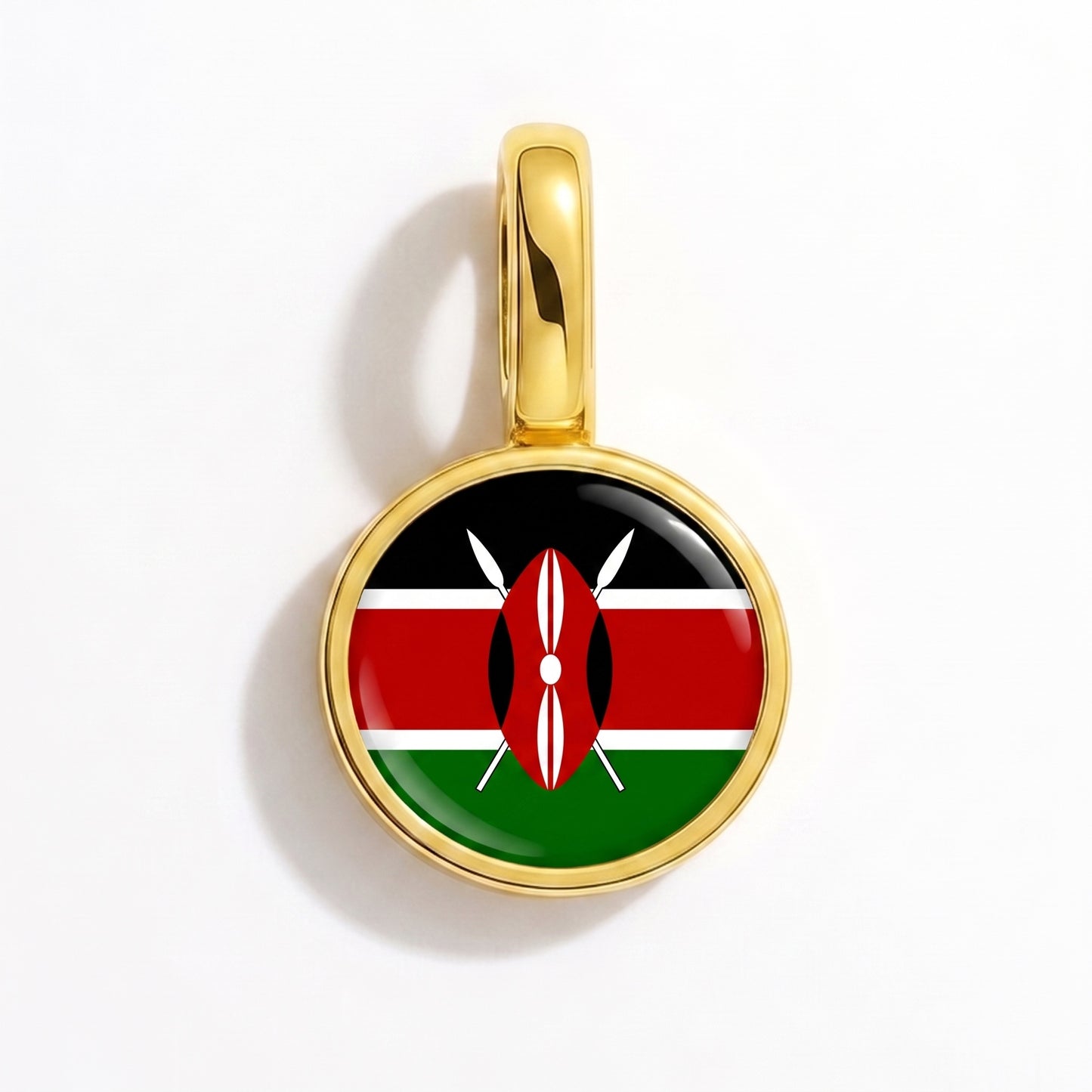 Flaggcharm Kenya – rund guld