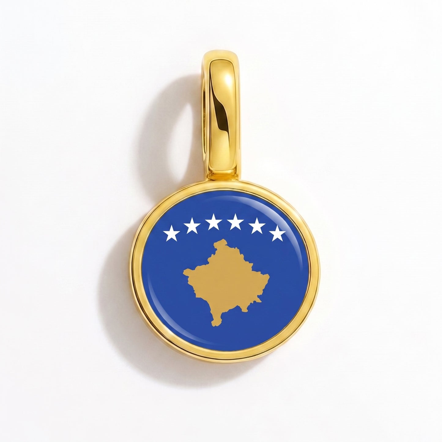 Flaggcharm Kosovo – rund guld