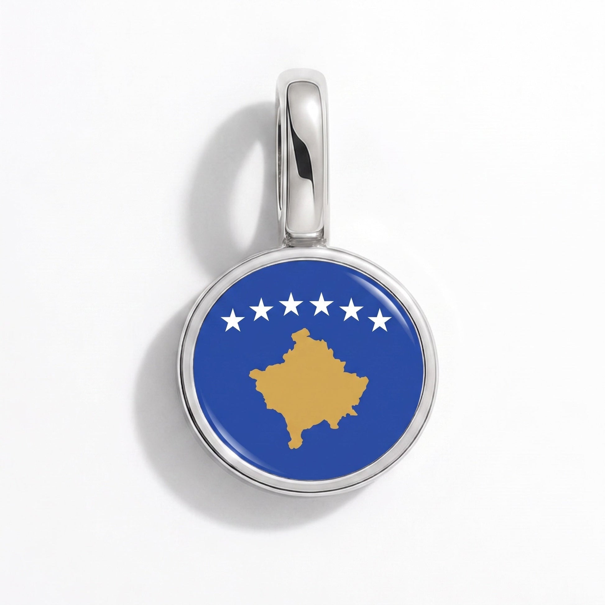 Flaggcharm Kosovo – rektangulär silver