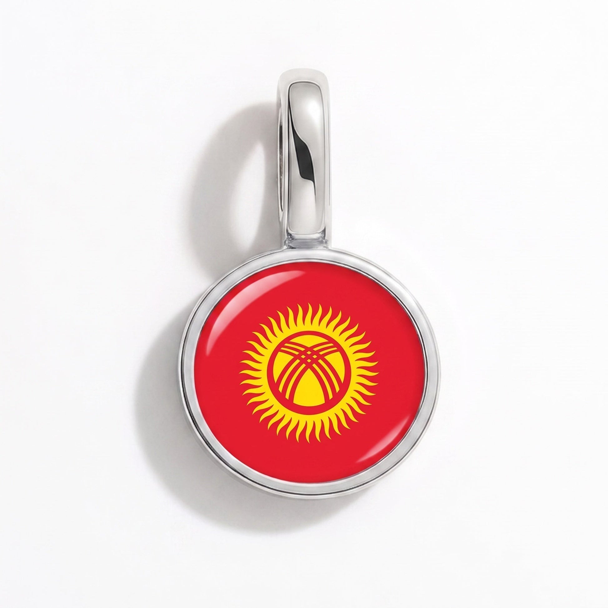 Flaggcharm Kirgizistan – rektangulär silver