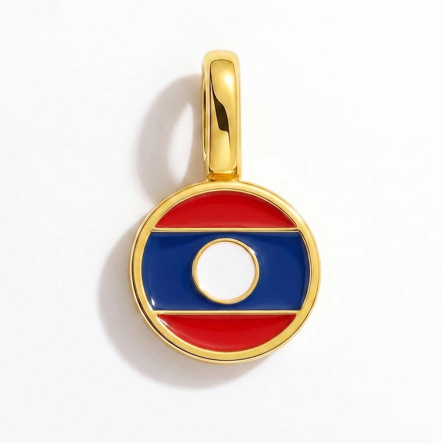 Flaggcharm Laos – rund guld