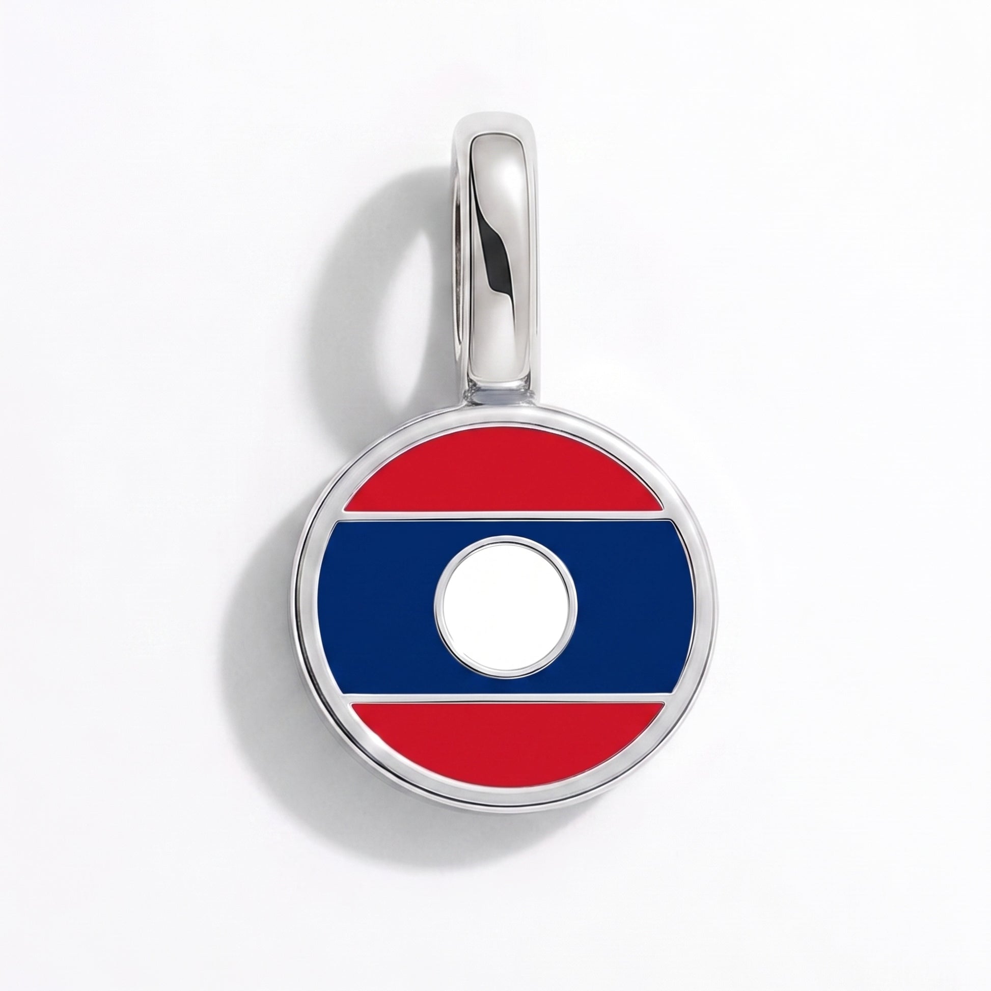 Flaggcharm Laos – rund silver