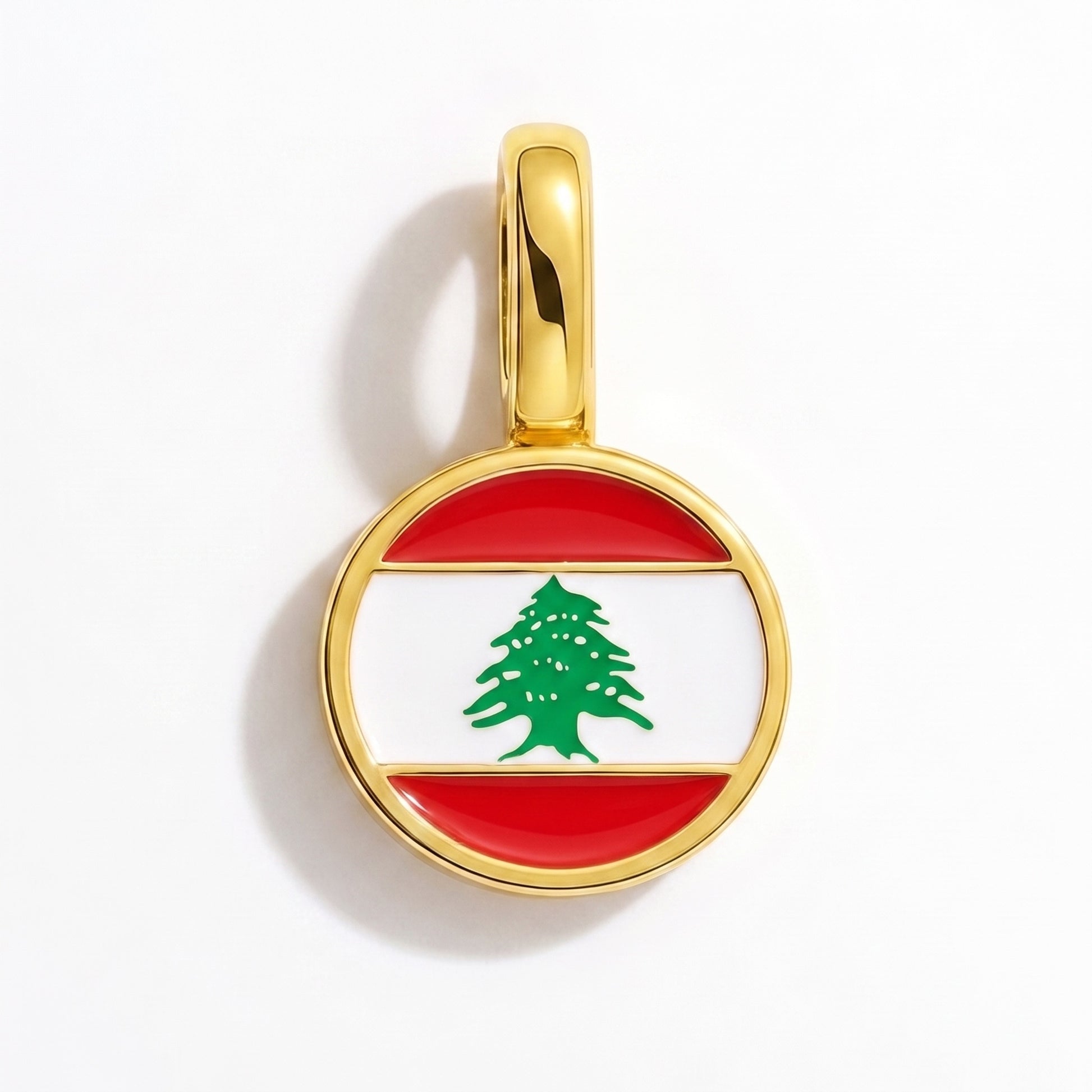 Flaggcharm Libanon – rund guld