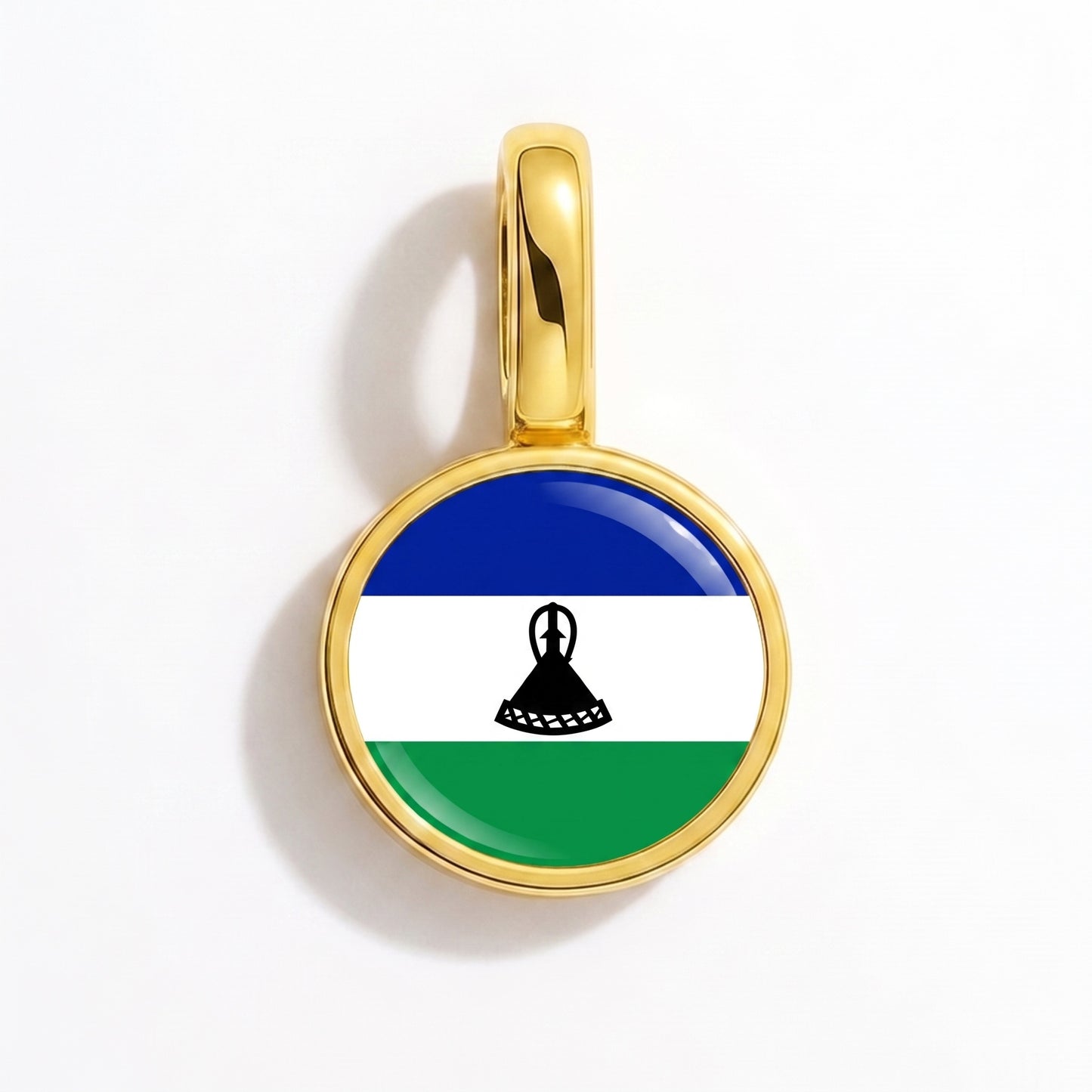 Flaggcharm Lesotho – rund guld