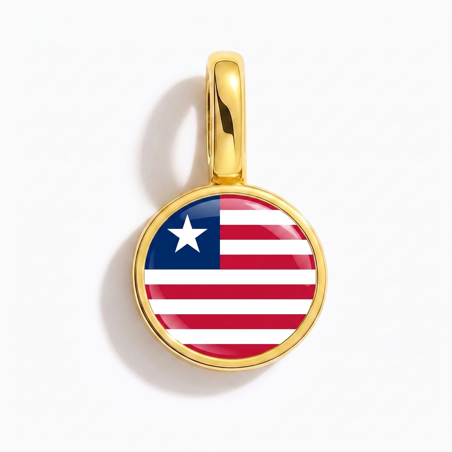 Flaggcharm Liberia – rund guld