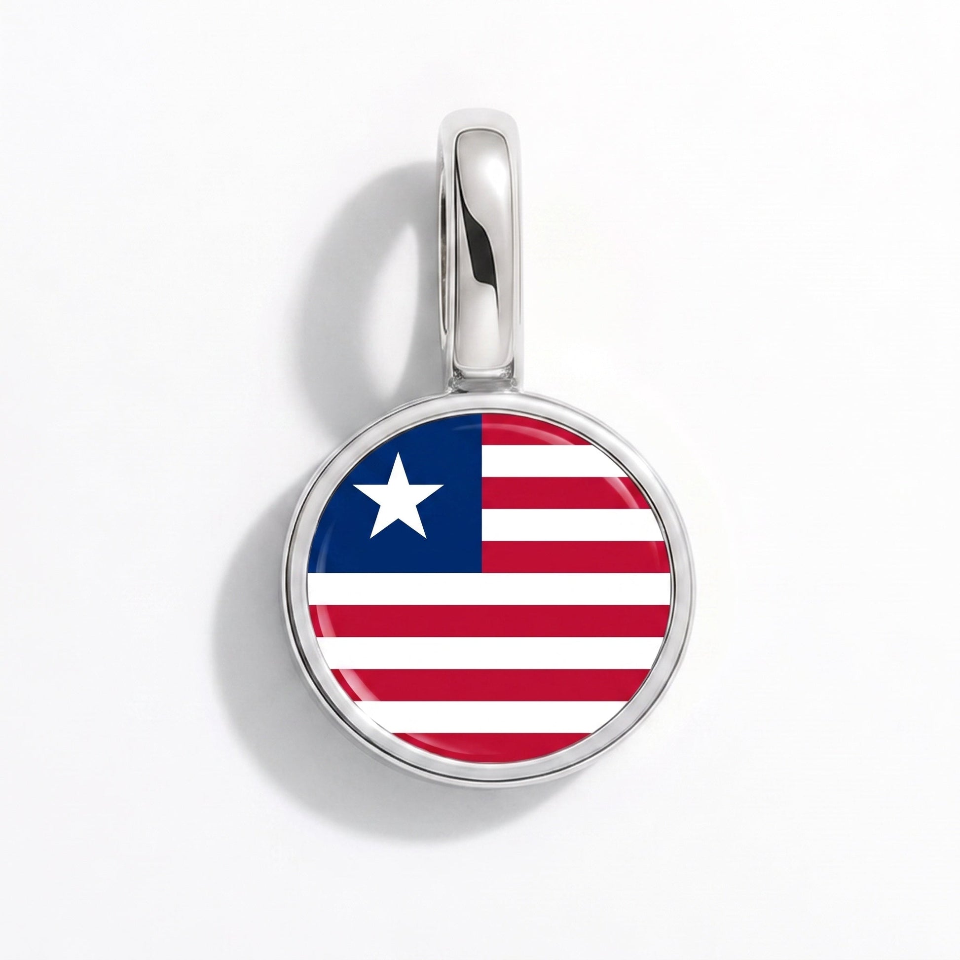 Flaggcharm Liberia – rektangulär silver