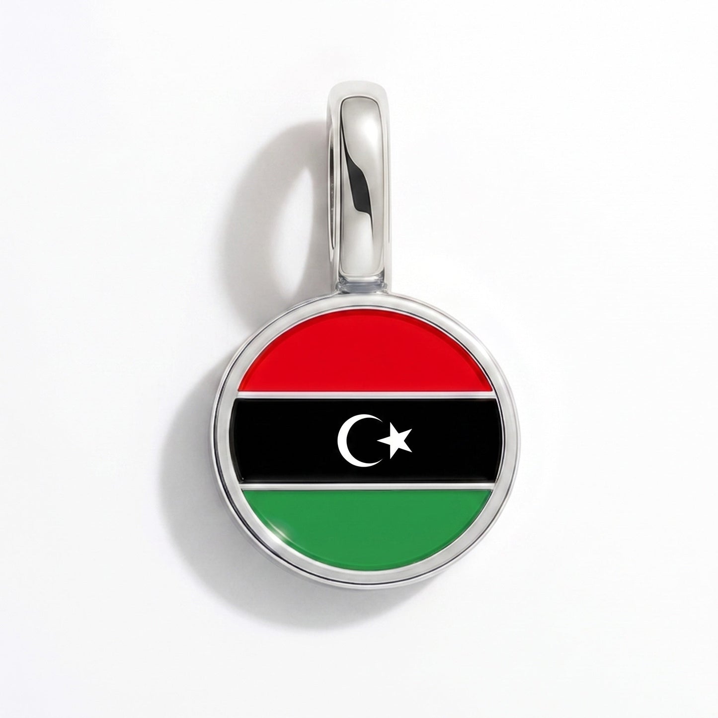 Flaggcharm Libyen – rektangulär silver