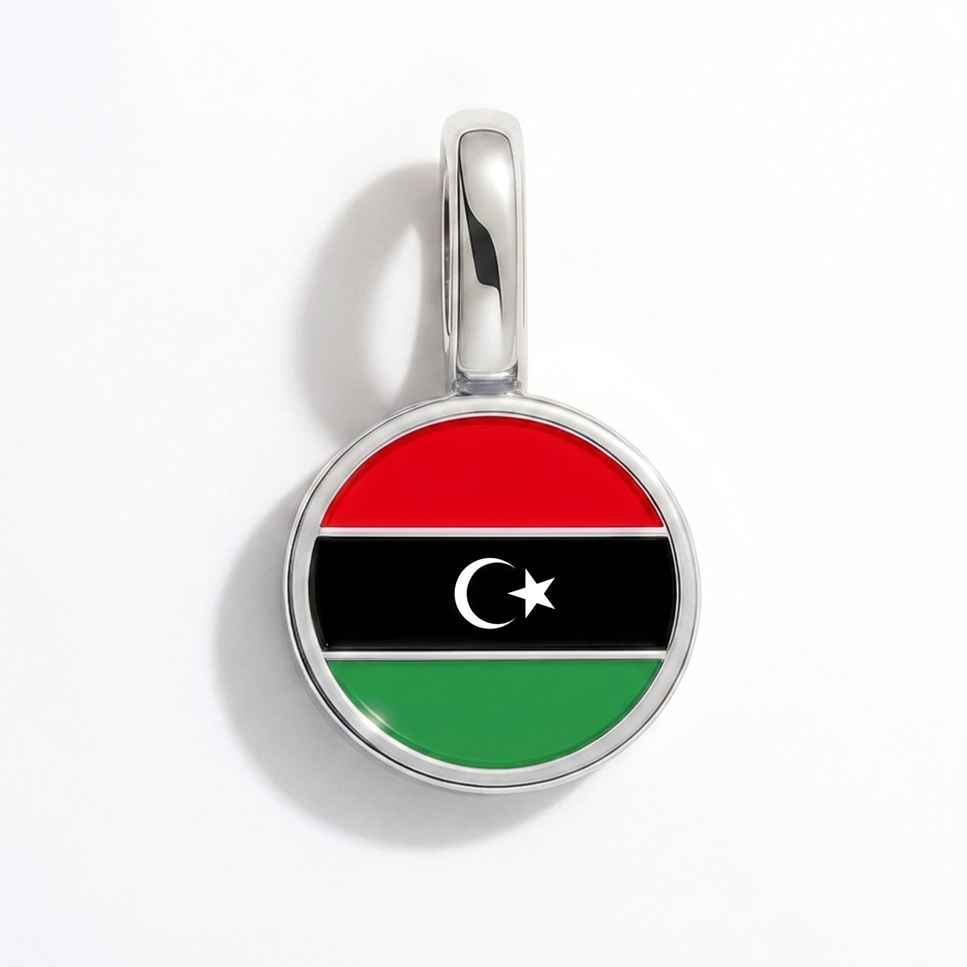 Flaggcharm Libyen – rektangulär silver