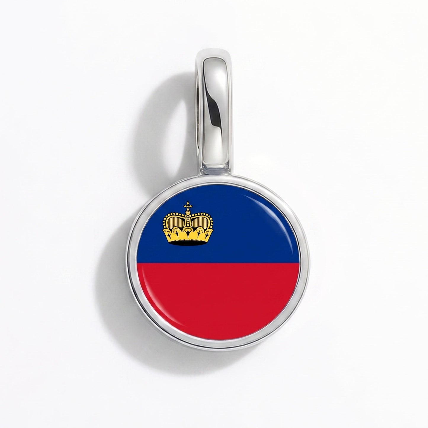 Flaggcharm Liechtenstein – rektangulär silver