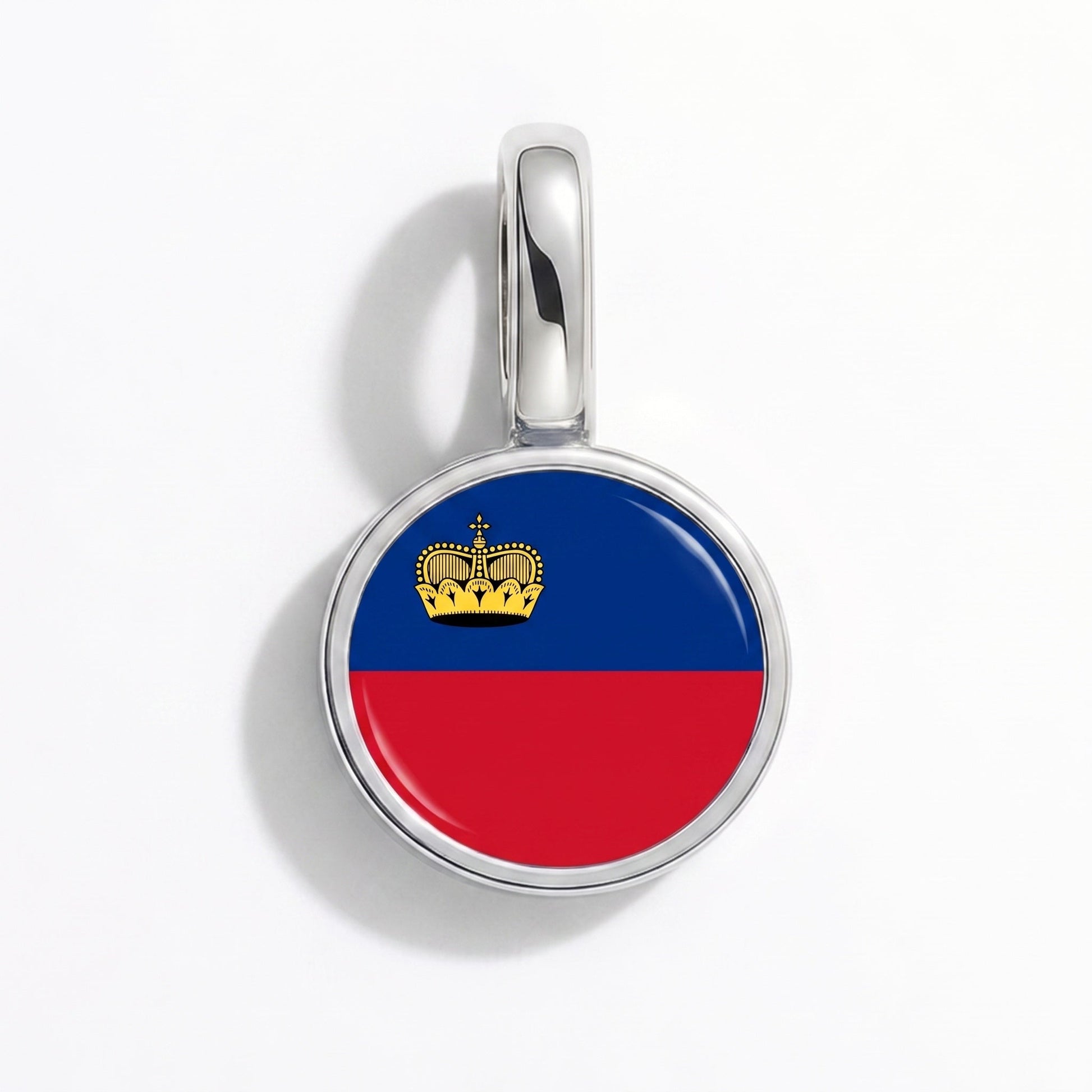 Flaggcharm Liechtenstein – rektangulär silver